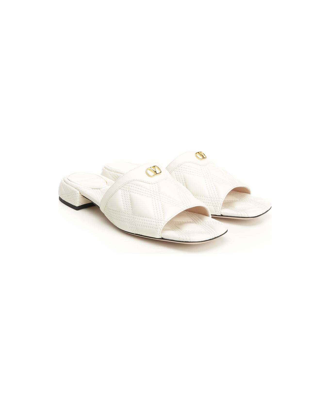 Valentino Garavani 'quiltie 67' Slide Sandal - Ivory