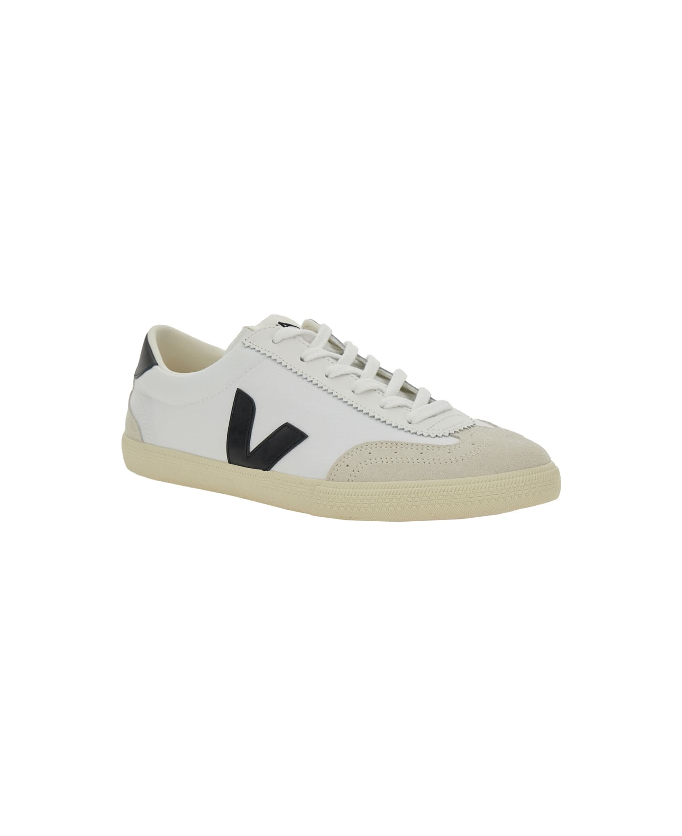 Veja 'v-10' White Sneakers With Side Logo Application In Leather Unisex - White
