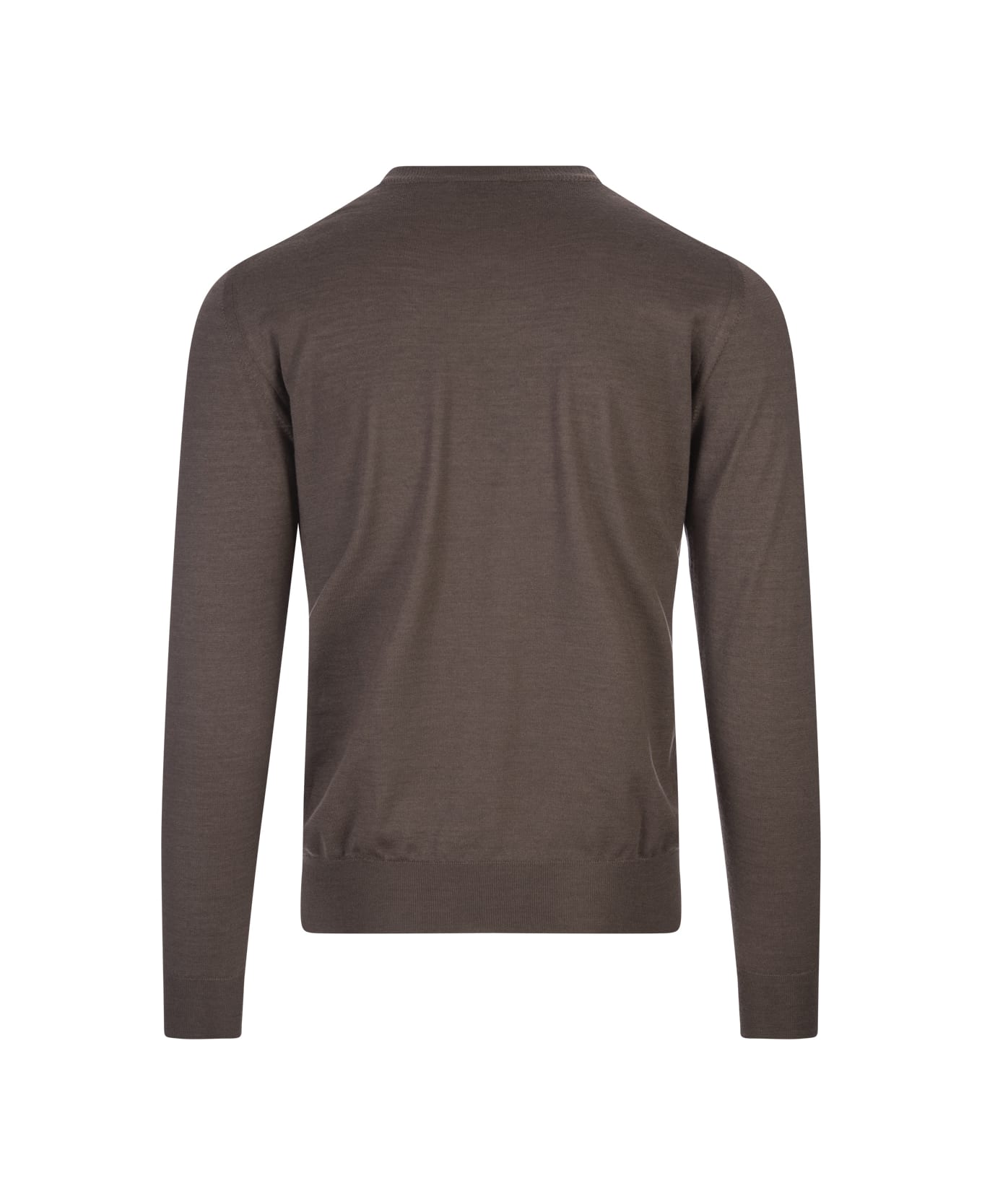 Fedeli Taupe Round Neck Pullover In Cashmere And Silk - Brown ニットウェア