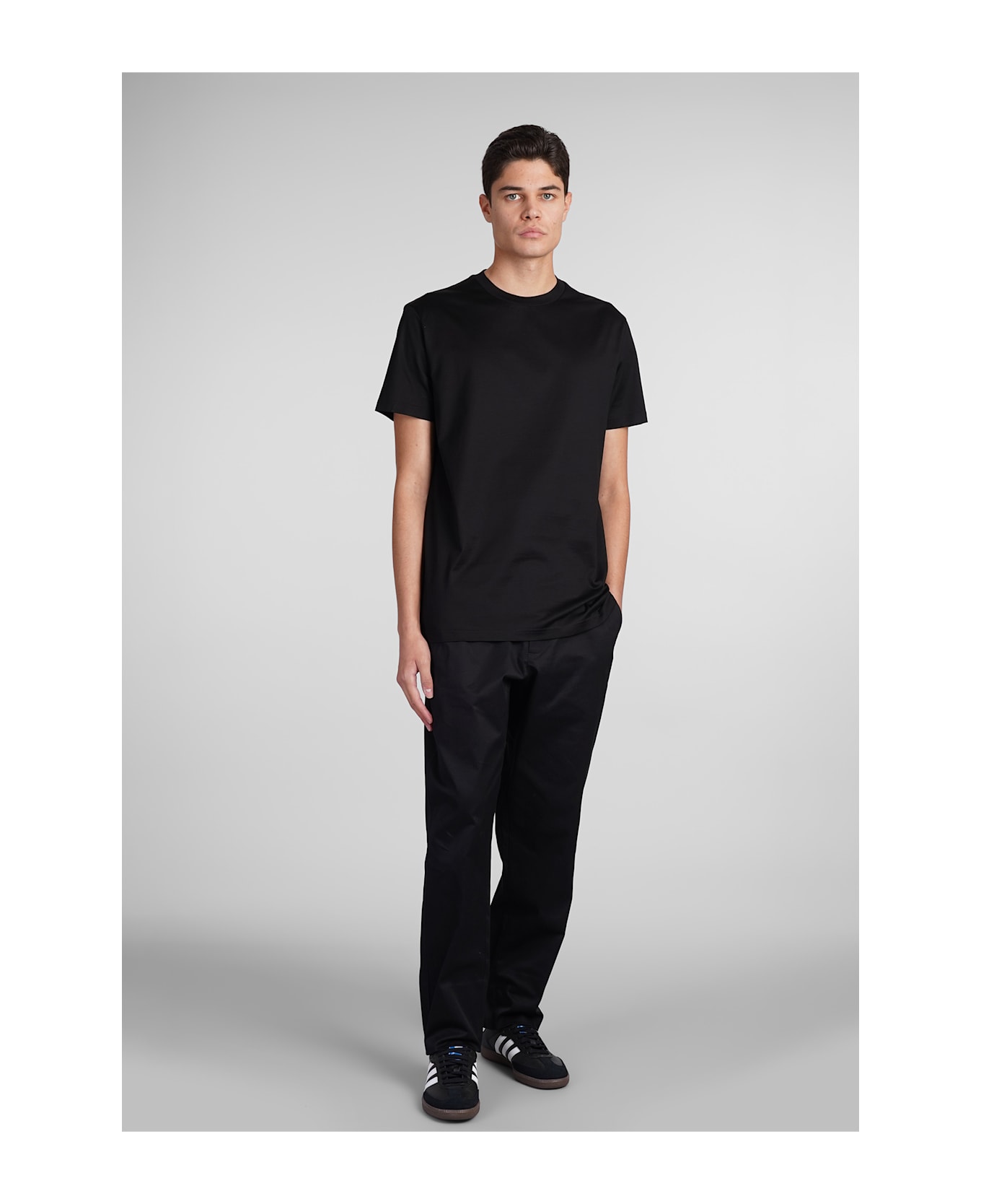 Low Brand B213 Basic T-shirt In Black Cotton - black