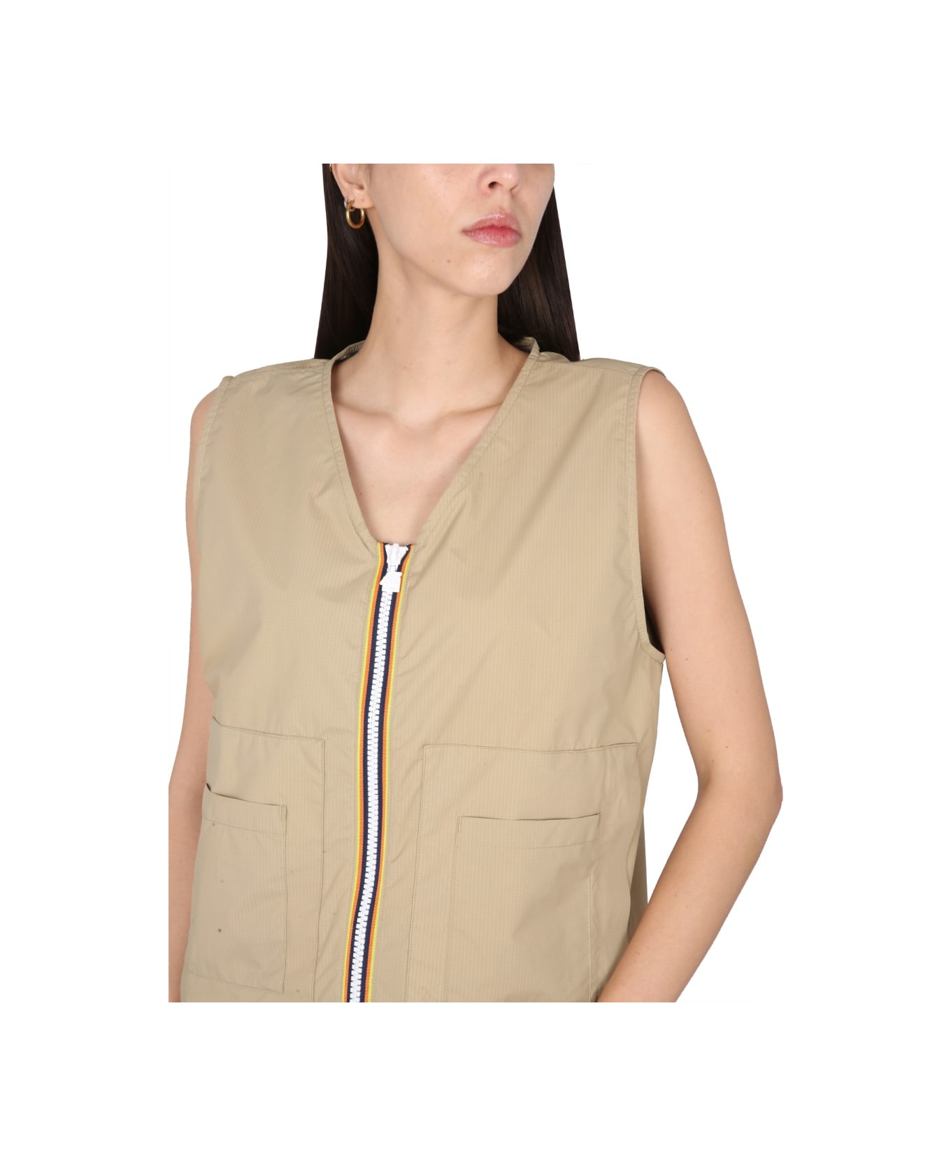 K-Way Barnel Vest. - BEIGE