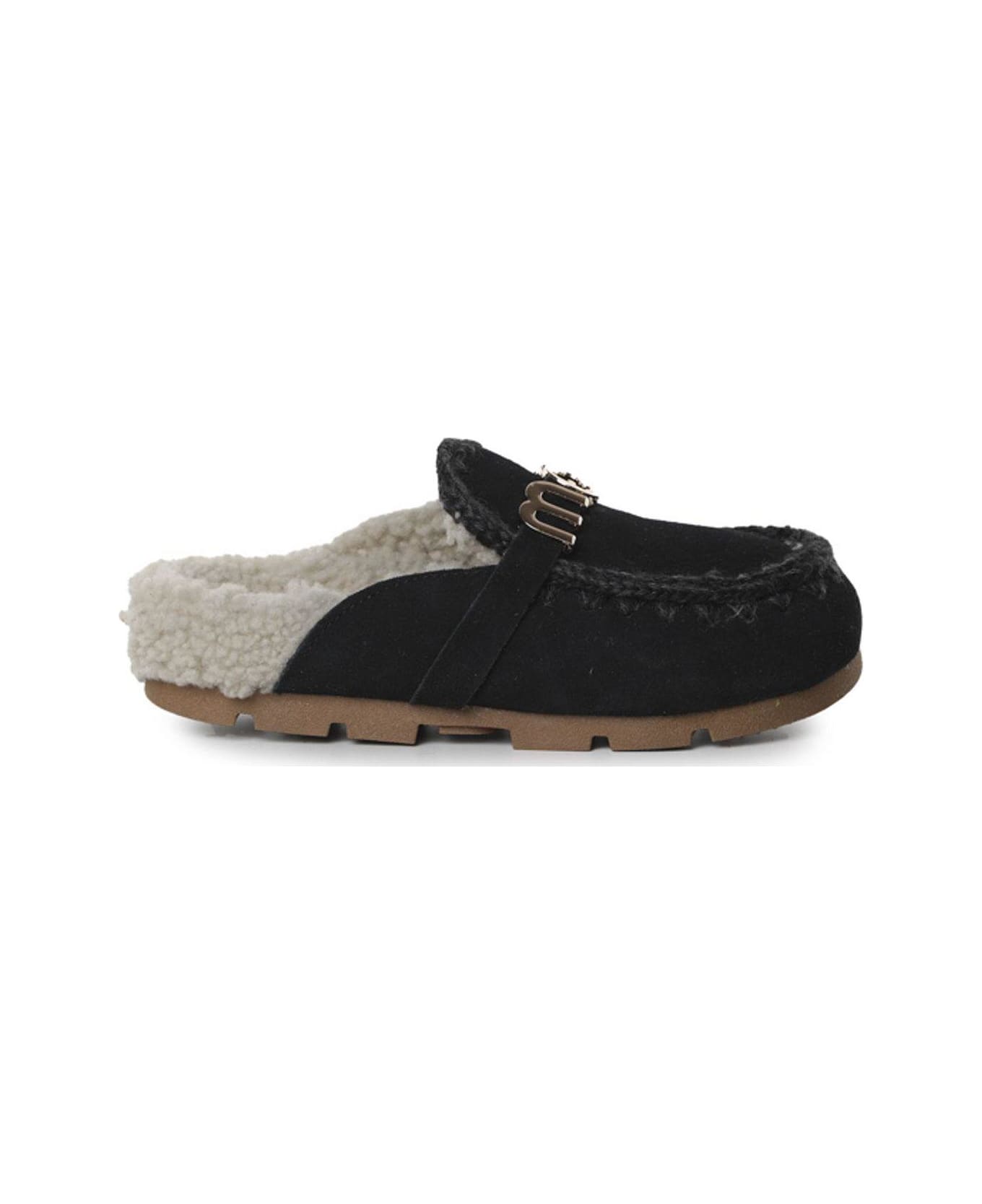 Mou Winter Bio Big Logo Letter Slides - Black