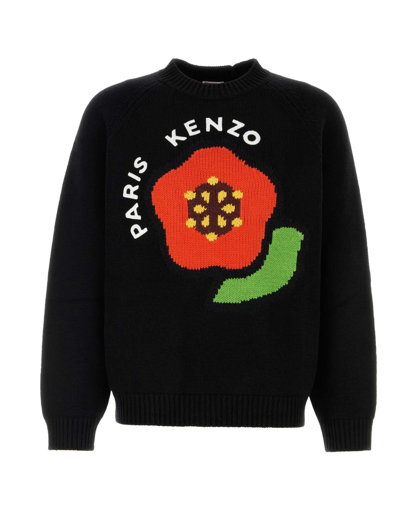 Kenzo Black Wool Blend Sweater - BLACK