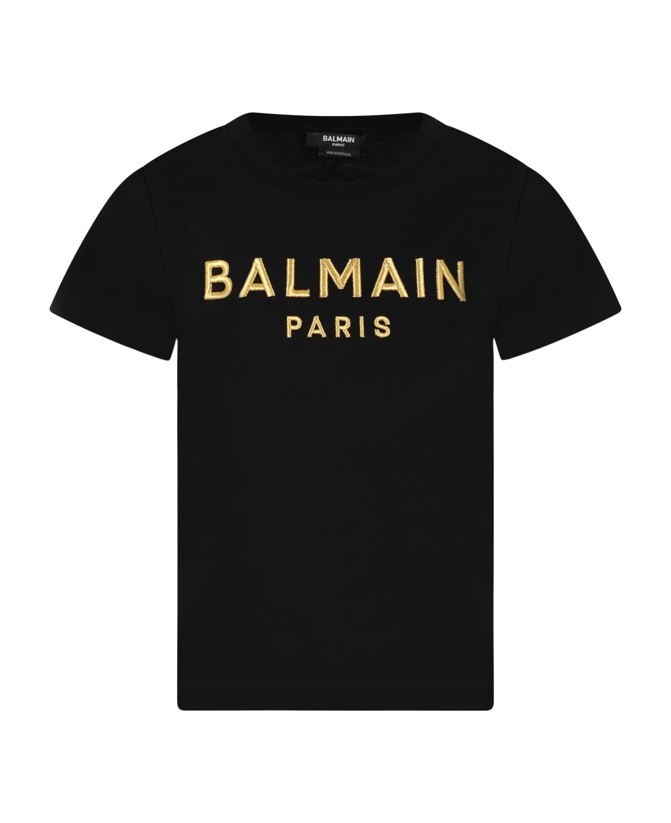 Balmain Black T-shirt For Boy With Logo - Black