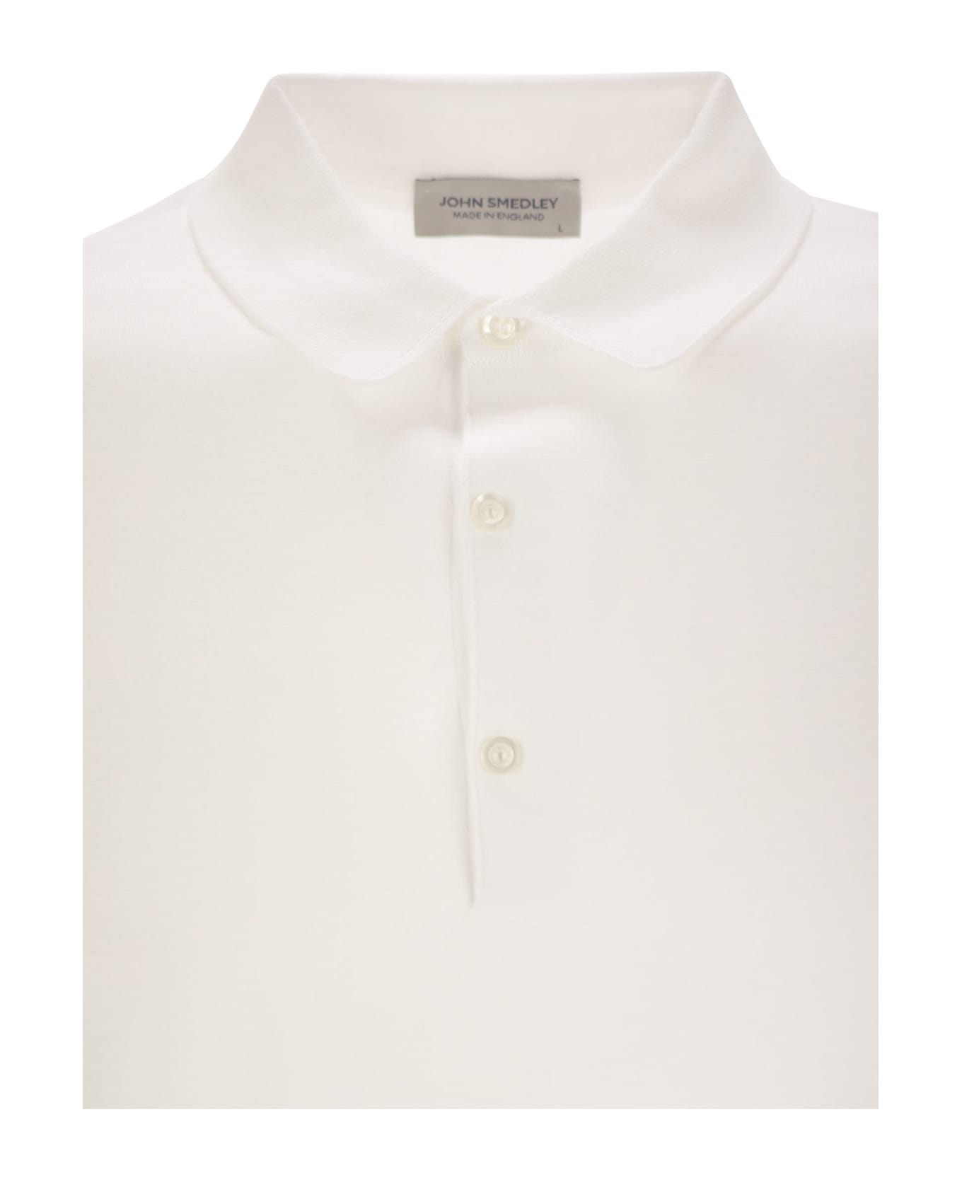 John Smedley Adrian - Cotton Short-sleeved Polo Shirt - Bianco