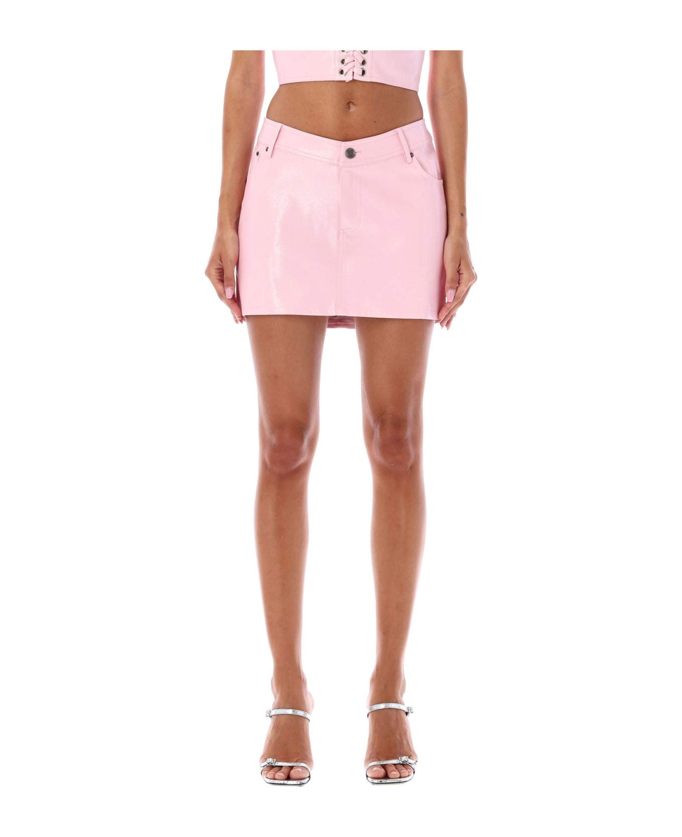 Rotate by Birger Christensen Embossed Sequin Skirt - PINK
