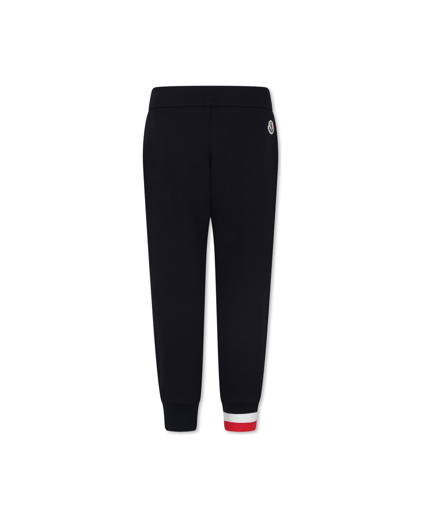 Moncler Blue Trousers For Kids With Logo - Blue