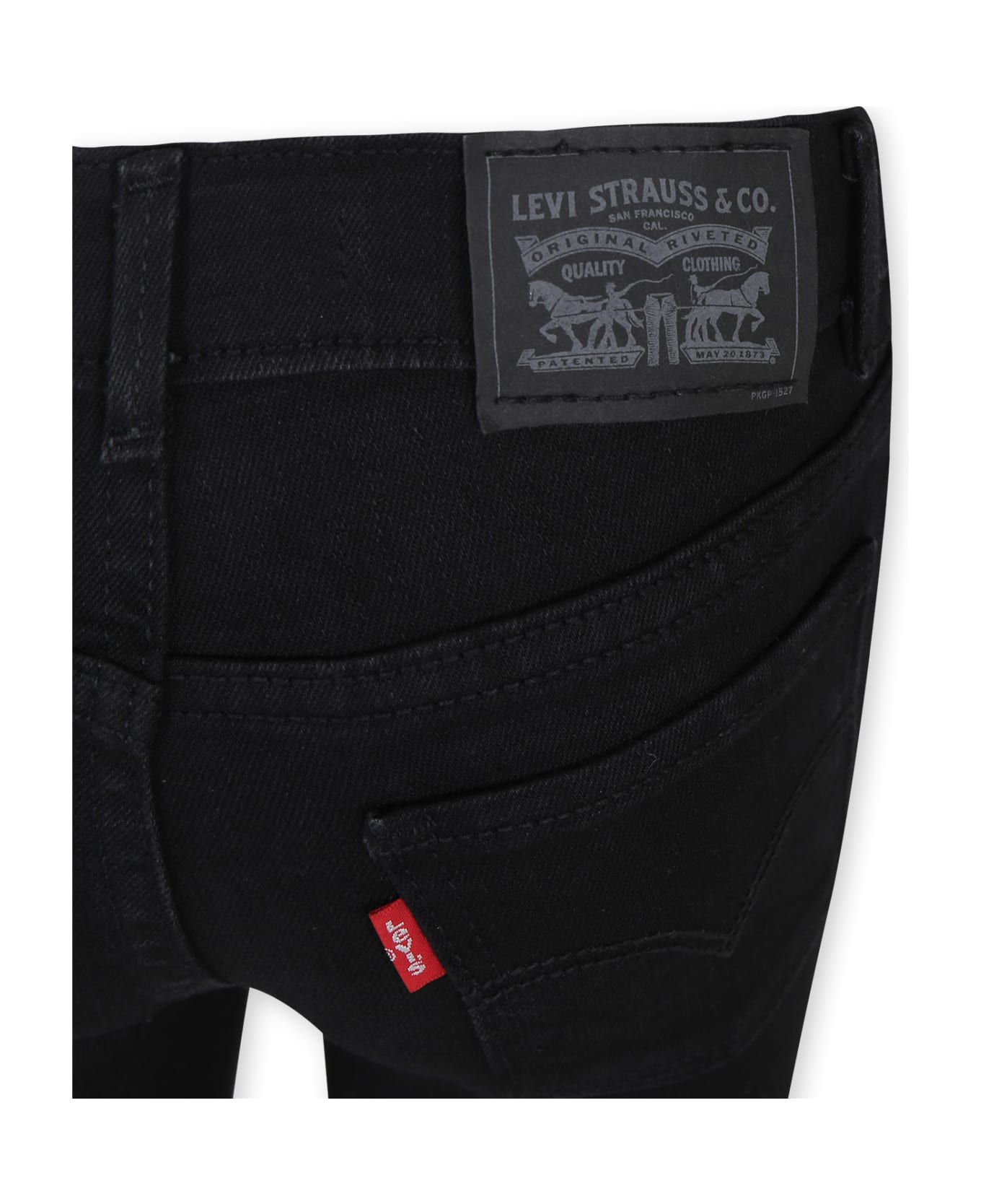 Levi's Black Jeans 710 For Girl With Logo Patch - Black