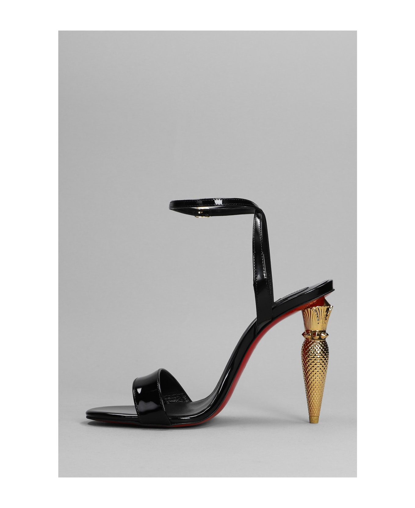 Christian Louboutin Lipqueen 100 Sandals In Black Patent Boys - black