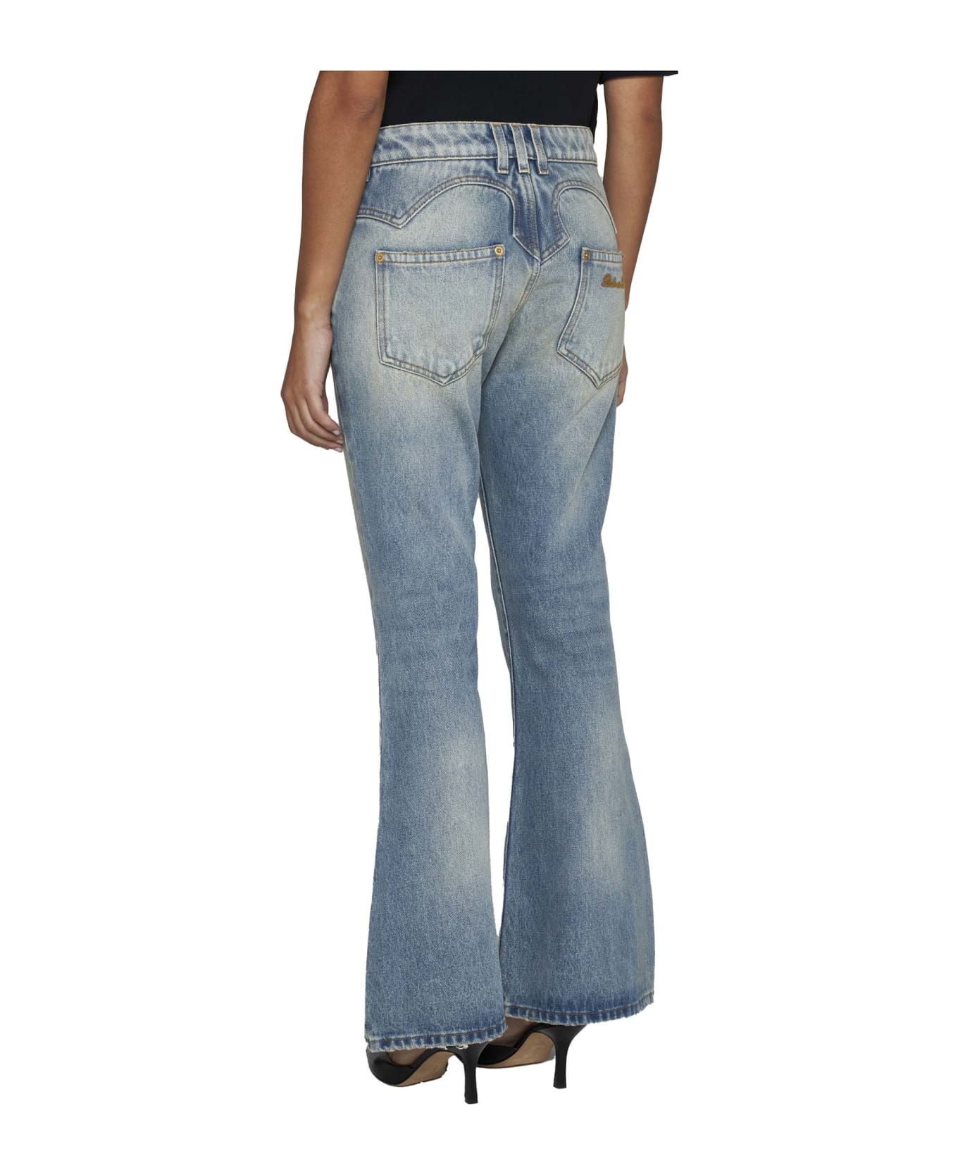 Balmain Western Bootcut Denim Jeans - Blue jean