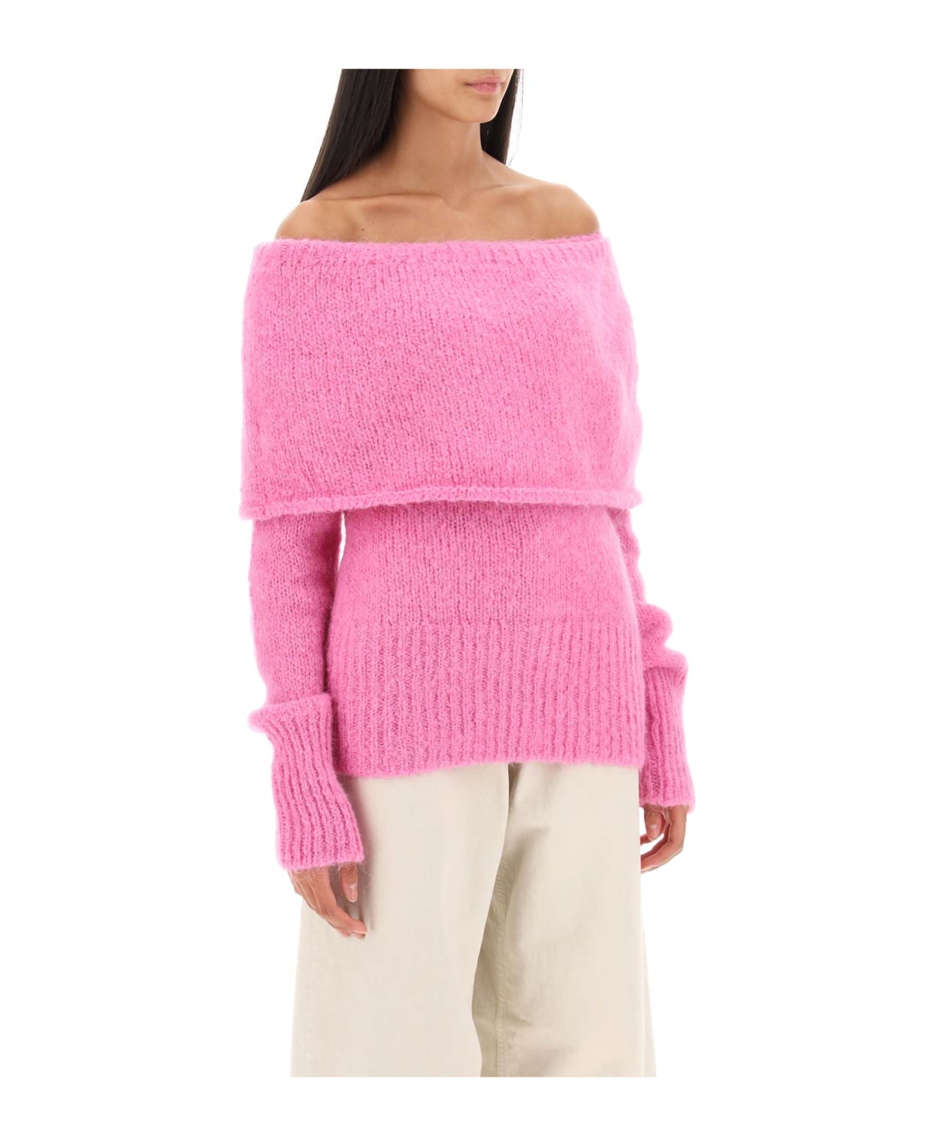 Saks Potts 'skylar' Off-shoulder Sweater - FUCHSIA PINK (Fuchsia)