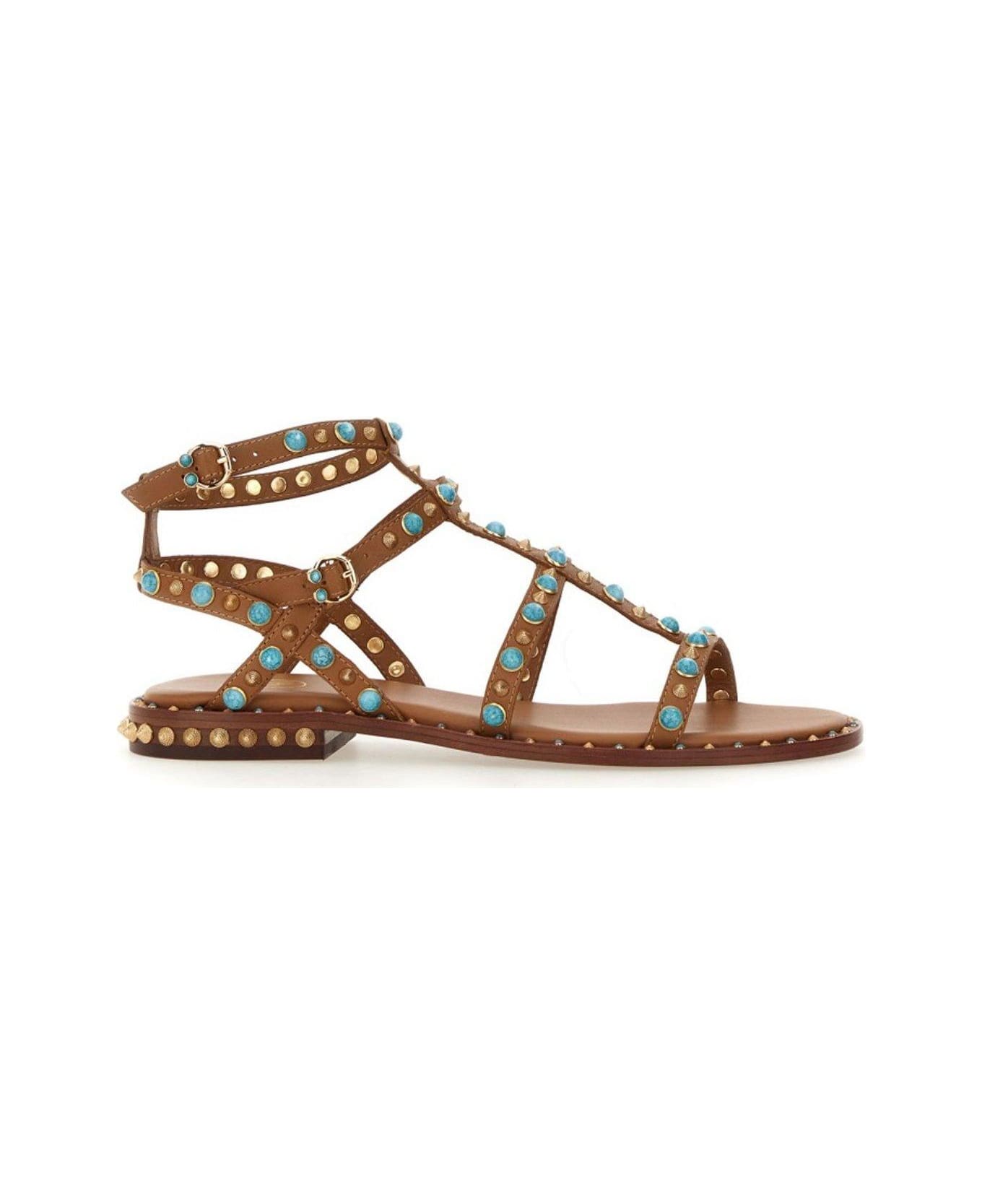 Ash Stud-embellished Sandals - Leather Brown