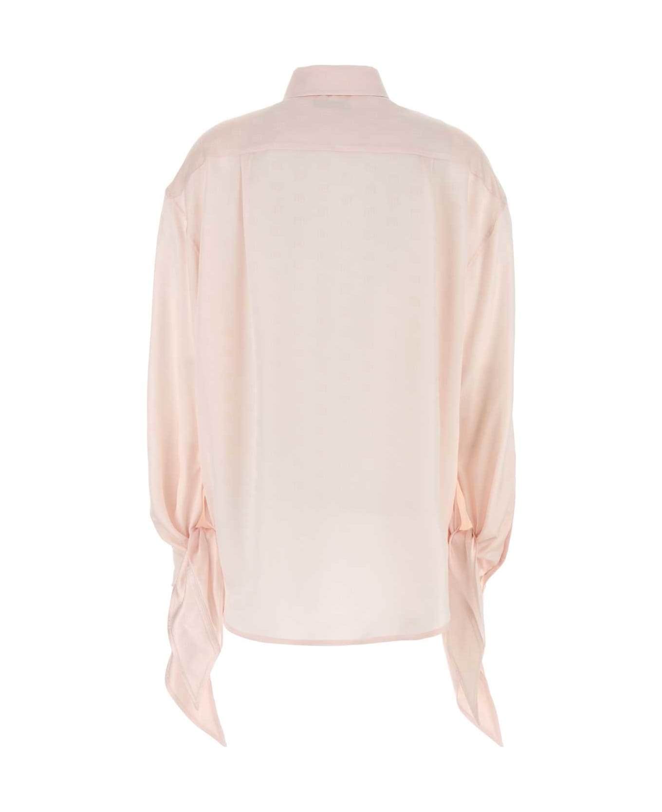 Balenciaga Pastel Pink Satin Shirt - PEARL WHITE