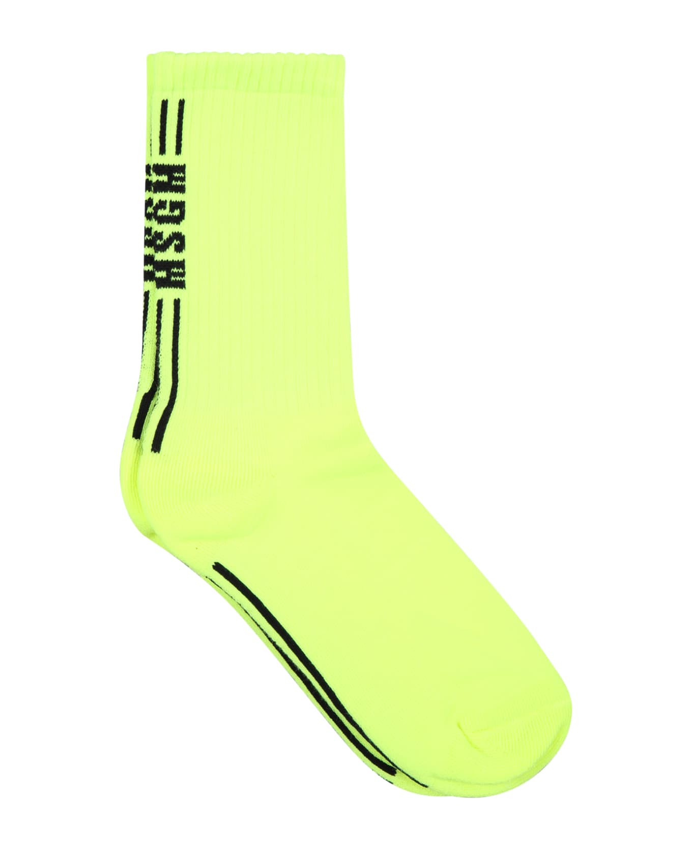 MSGM Yellow Sock For Boy With Logo - Yellow