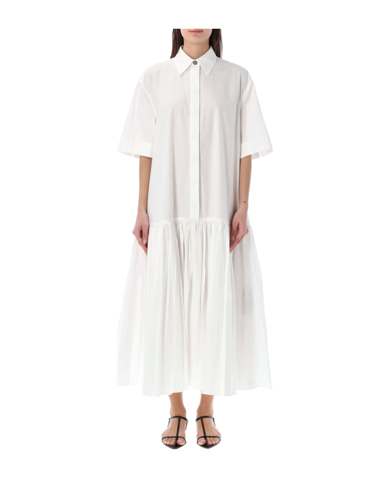 Jil Sander Long Shirt Dress - WHITE ワンピース＆ドレス
