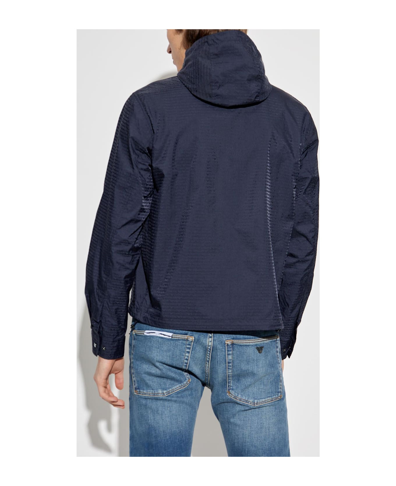 Emporio Armani Jacket With Detachable Hood - Blue
