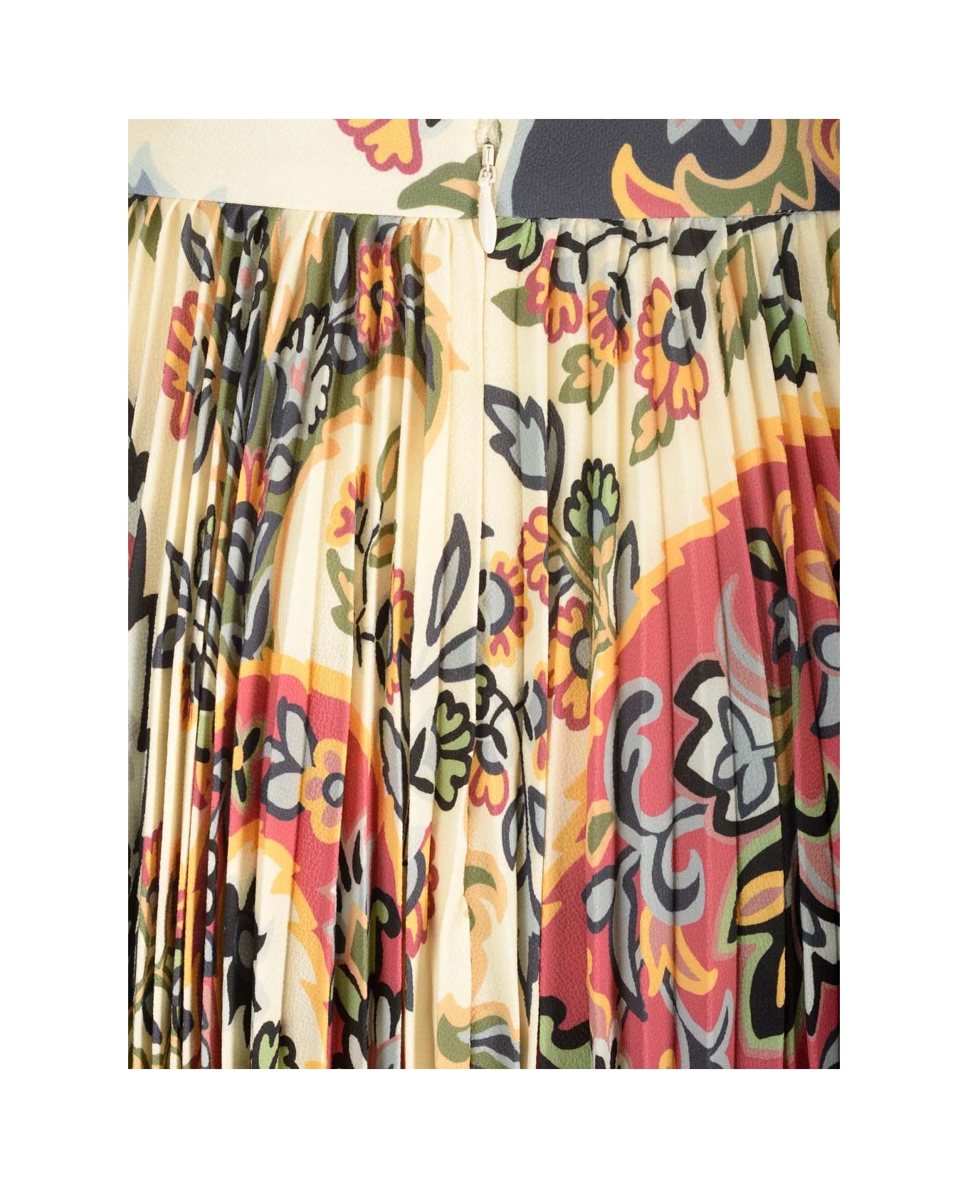 Etro Pleated Midi Skirt - STAMPA F.DO BEJGE
