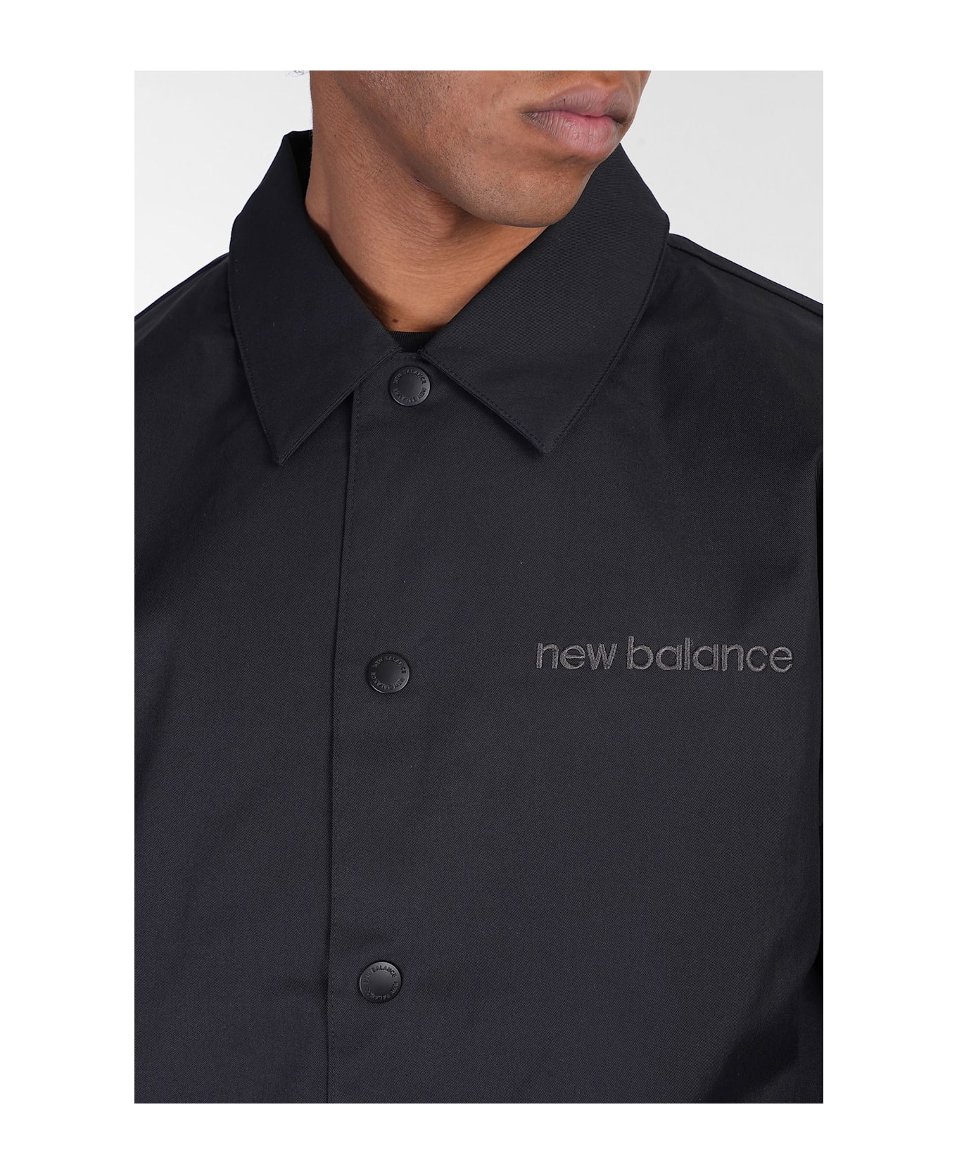 New Balance Casual Jacket In Black Cotton - black