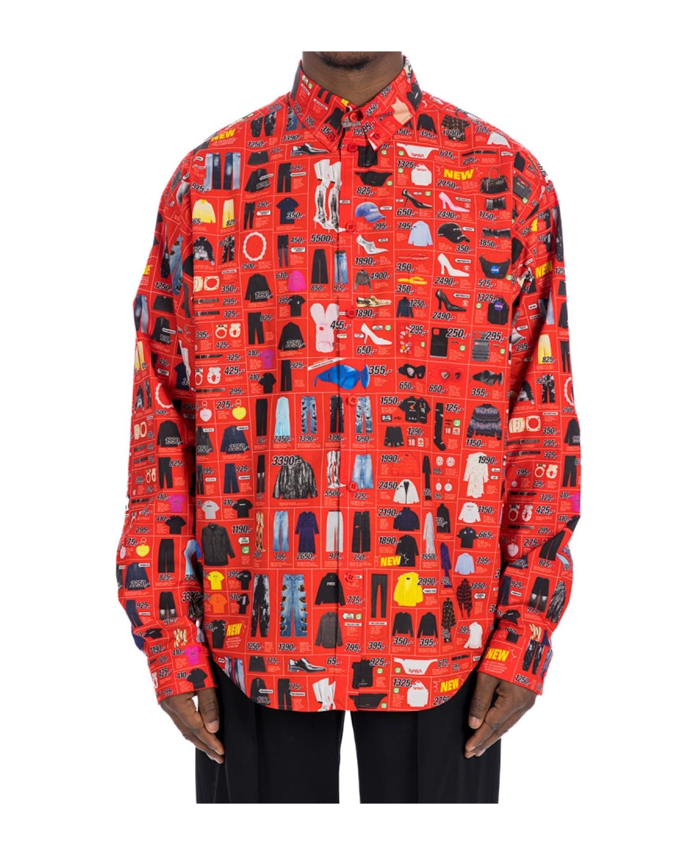 Balenciaga Printed Shirt - Red