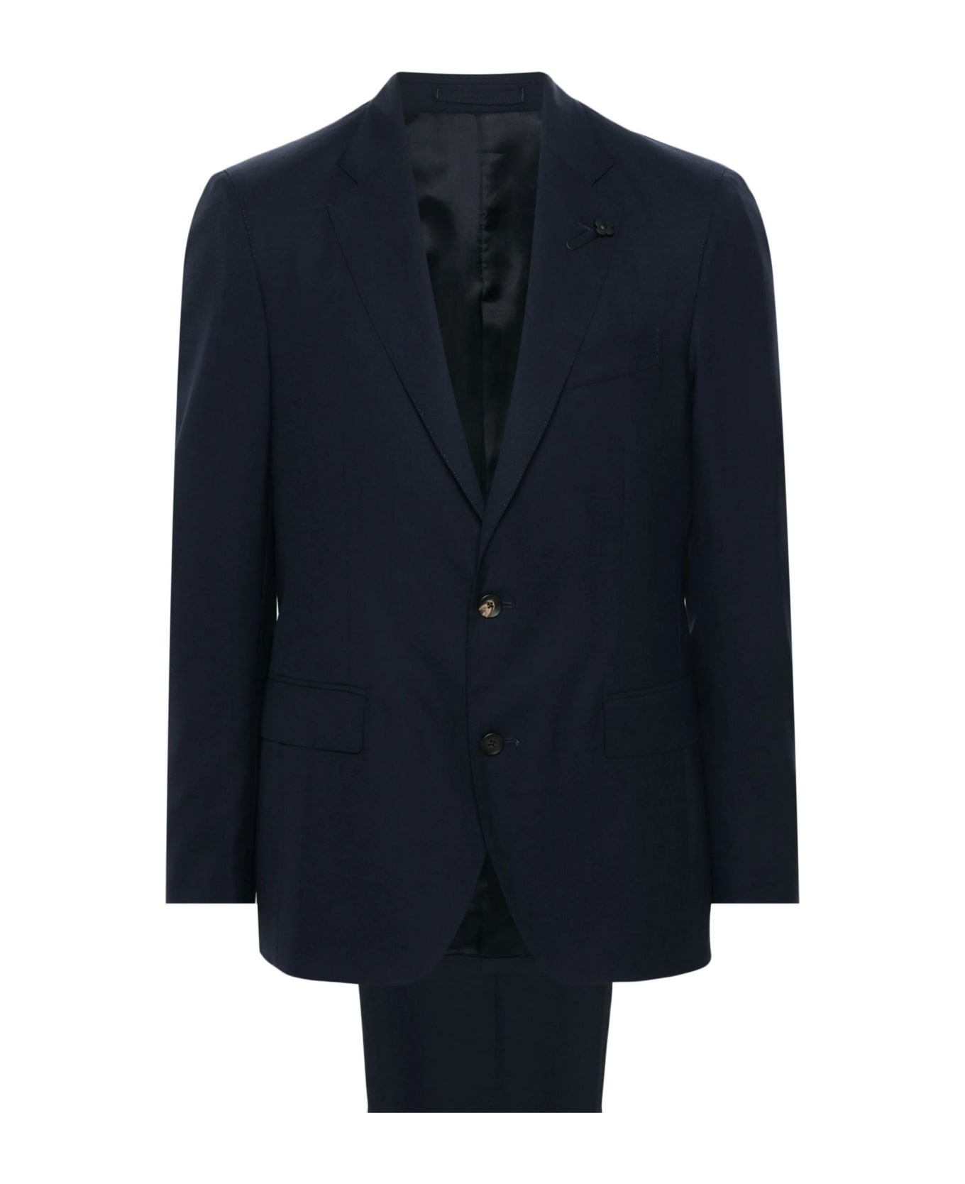 Lardini Navy Blue Wool-silk Blend Suit - Blue スーツ