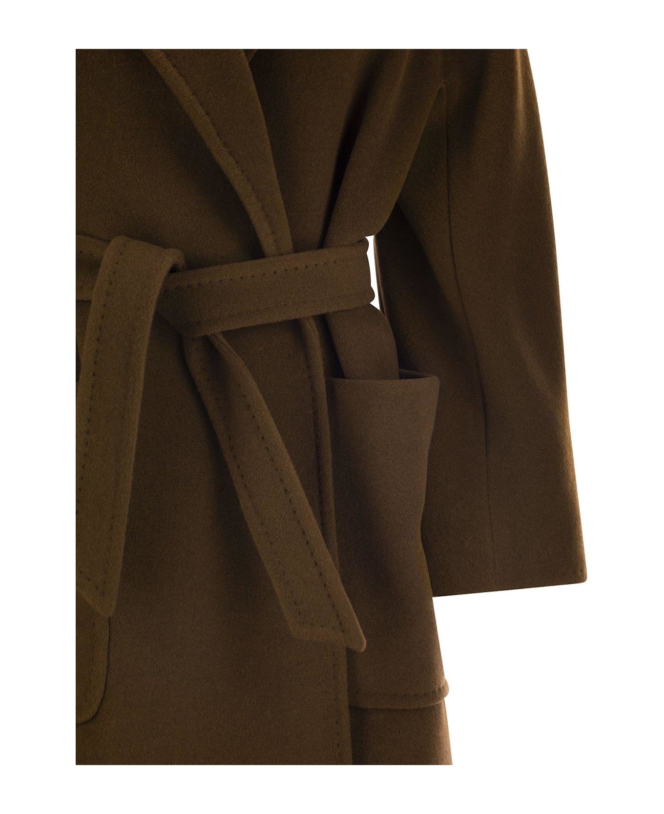 Max Mara Belted Long-sleeved Coat - Brown