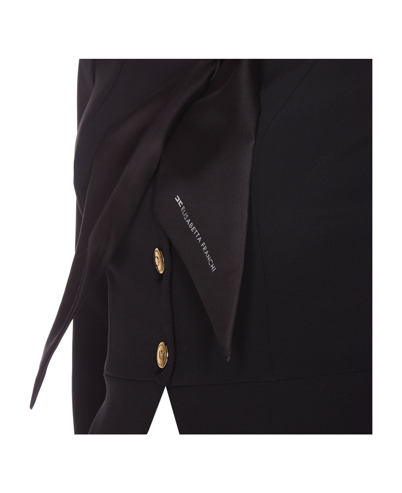 Elisabetta Franchi Crop Logo Jacket - Black