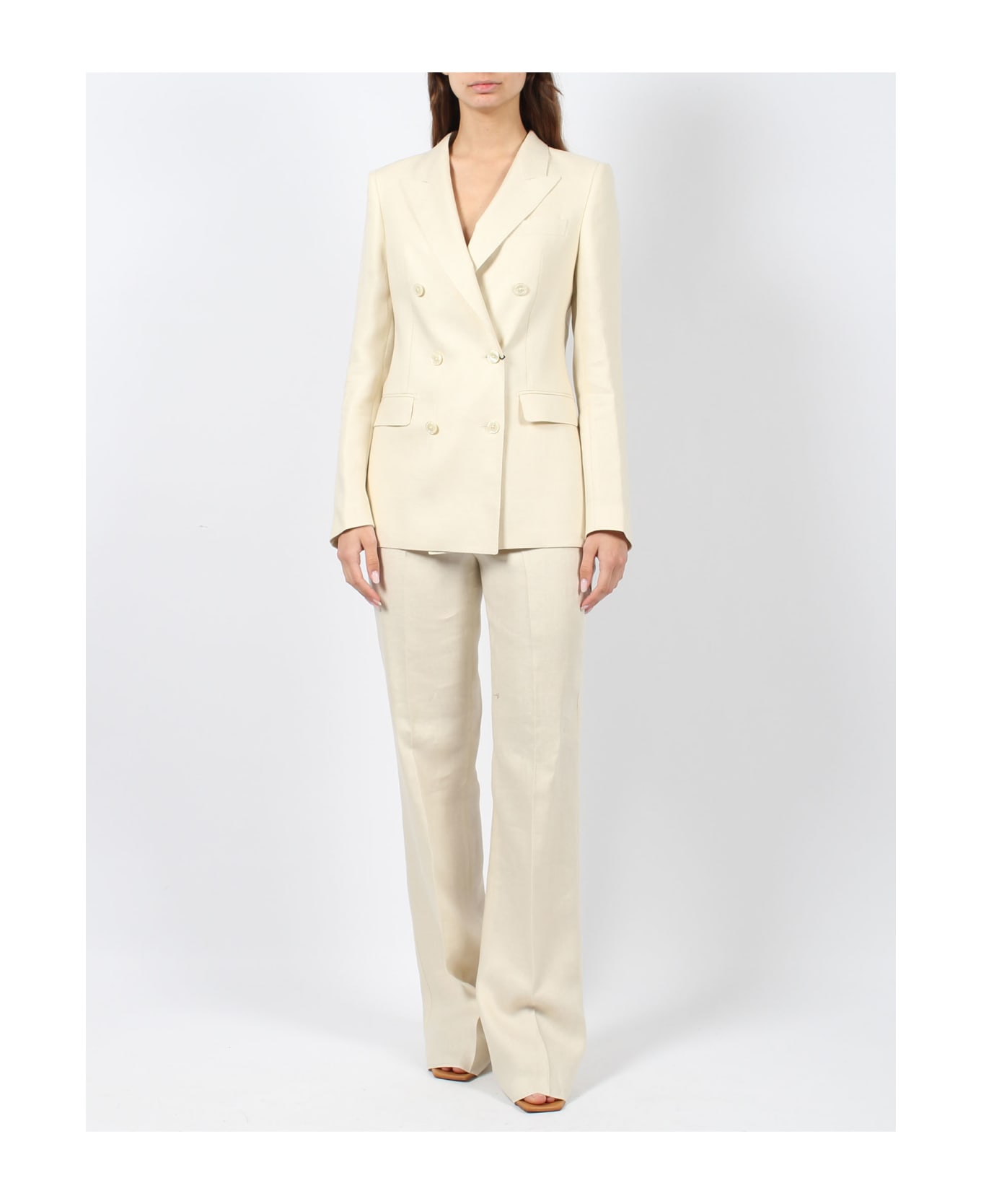 Tagliatore Linen Double Breasted Suit - Nude & Neutrals