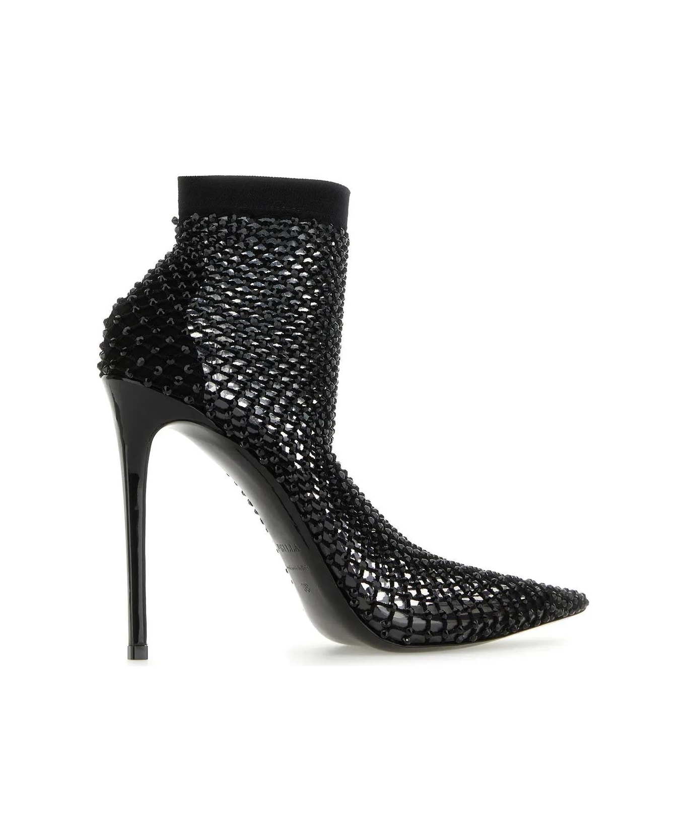 Le Silla Black Mesh Gilda Ankle Boots - Black