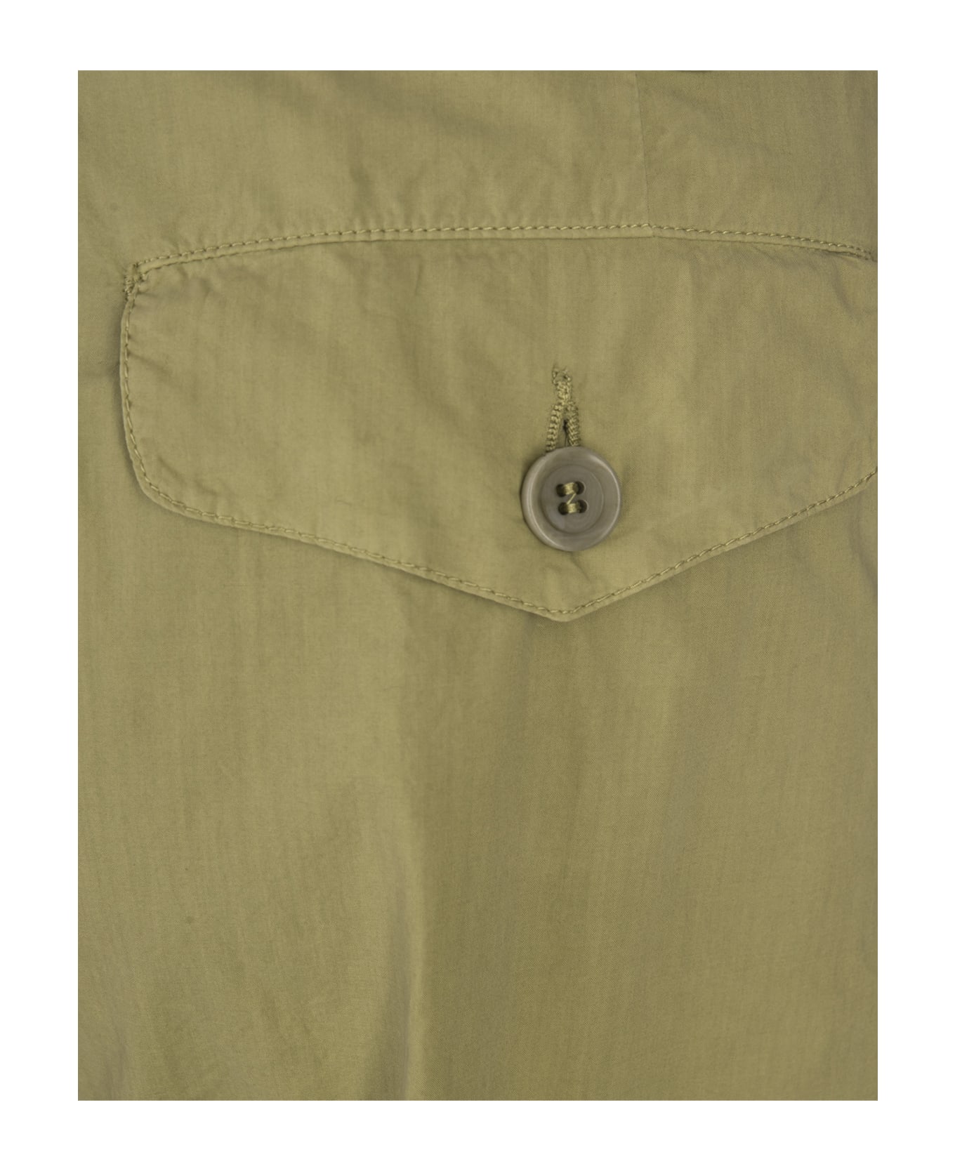 Aspesi Pistachio Cotton Poplin Cargo Trousers - Green