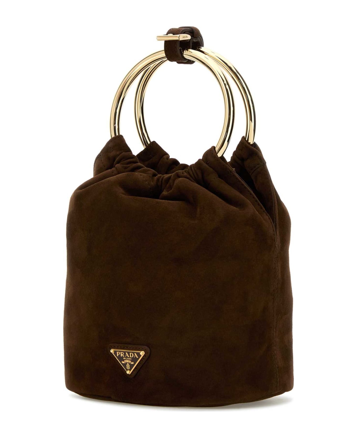 Prada Brown Suede Bucket Bag | italist