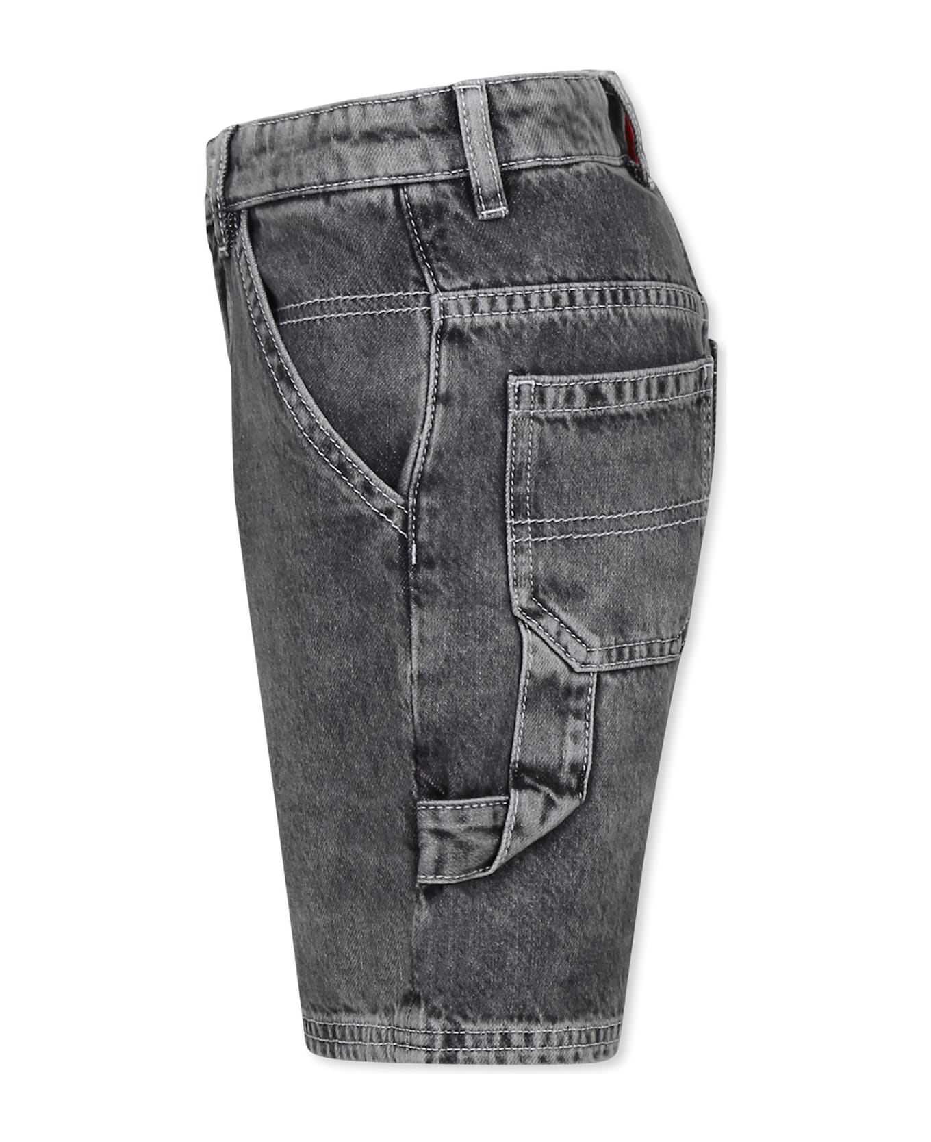 Hugo Boss Grey Shorts For Boy With Logo - Grey