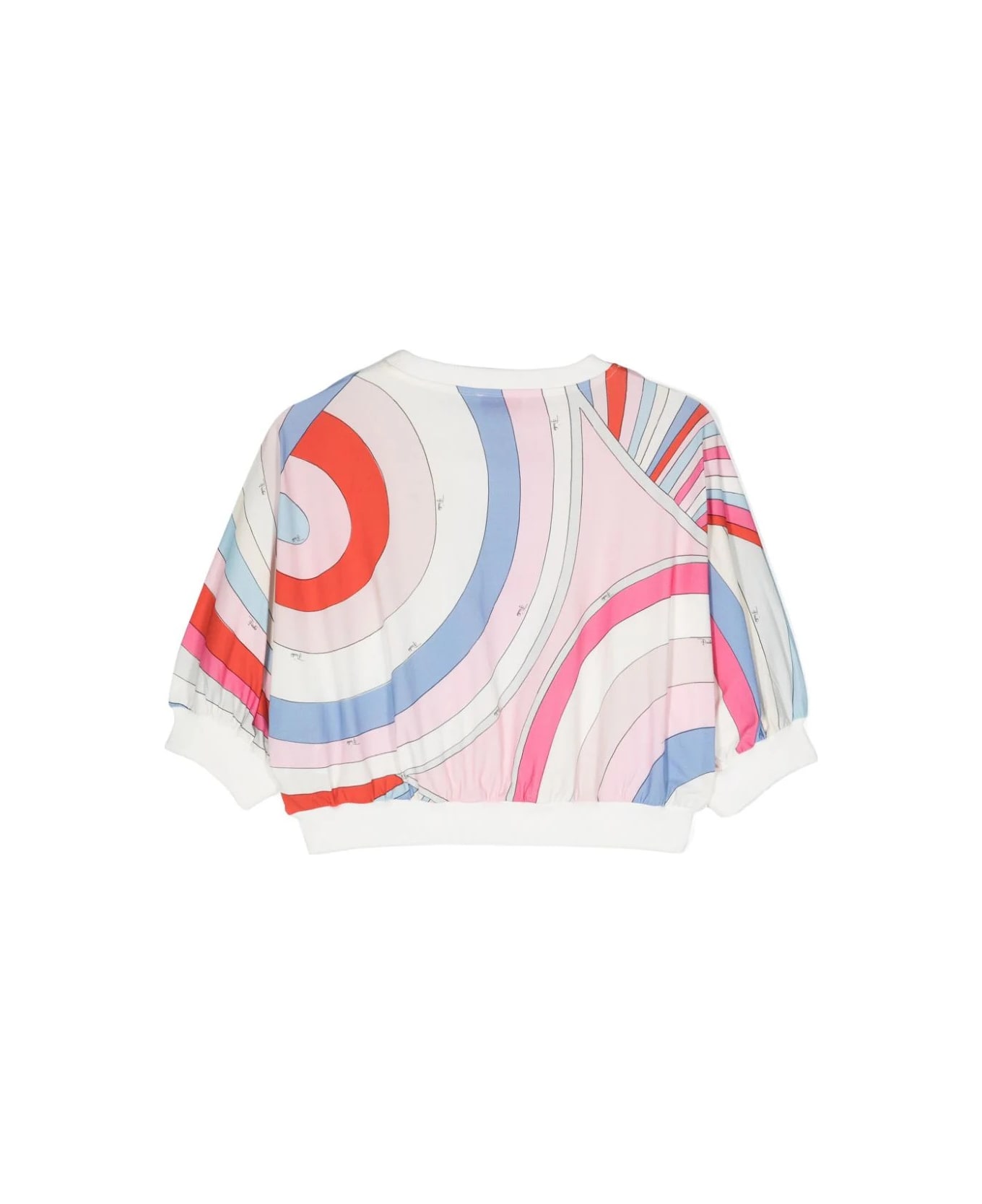 Pucci White Sweatshirt With Front Logo And Back Iride Print - White