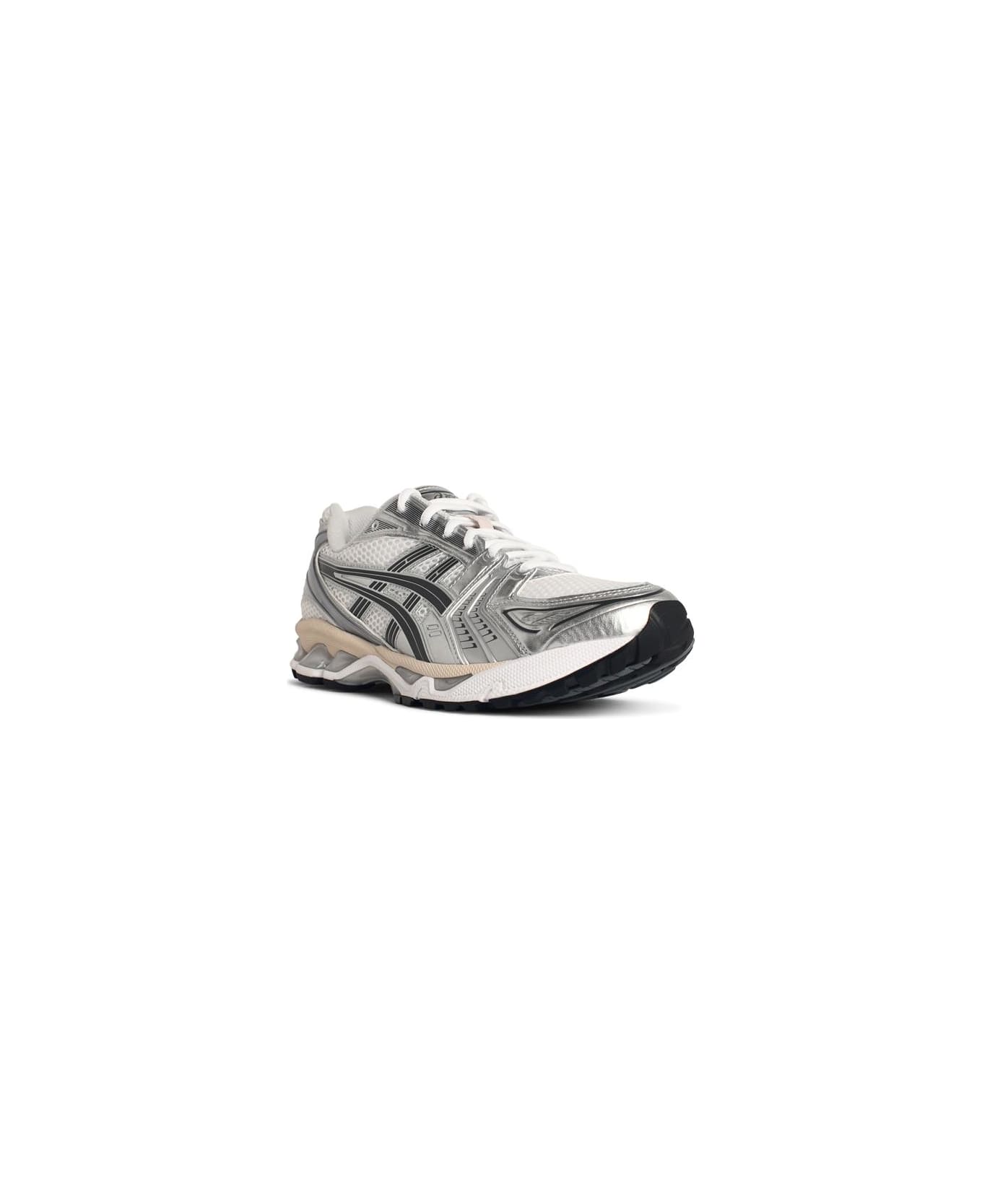 Asics 'gel-kayano 14' Sneakers In White And Silver Technical Fabric Blend - White