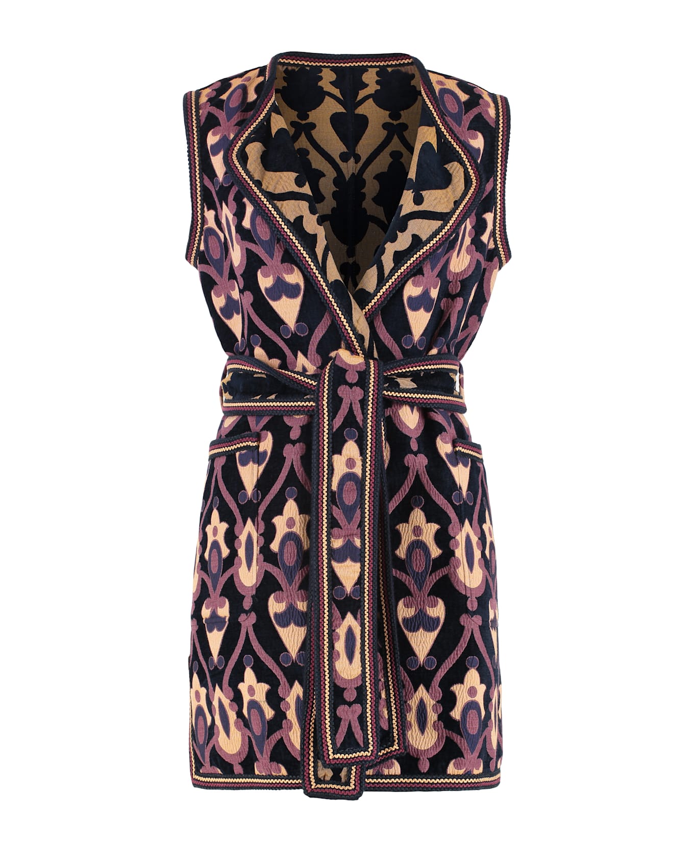 Etro Reversible Gilet In Chenille Jacquard - Multicolor