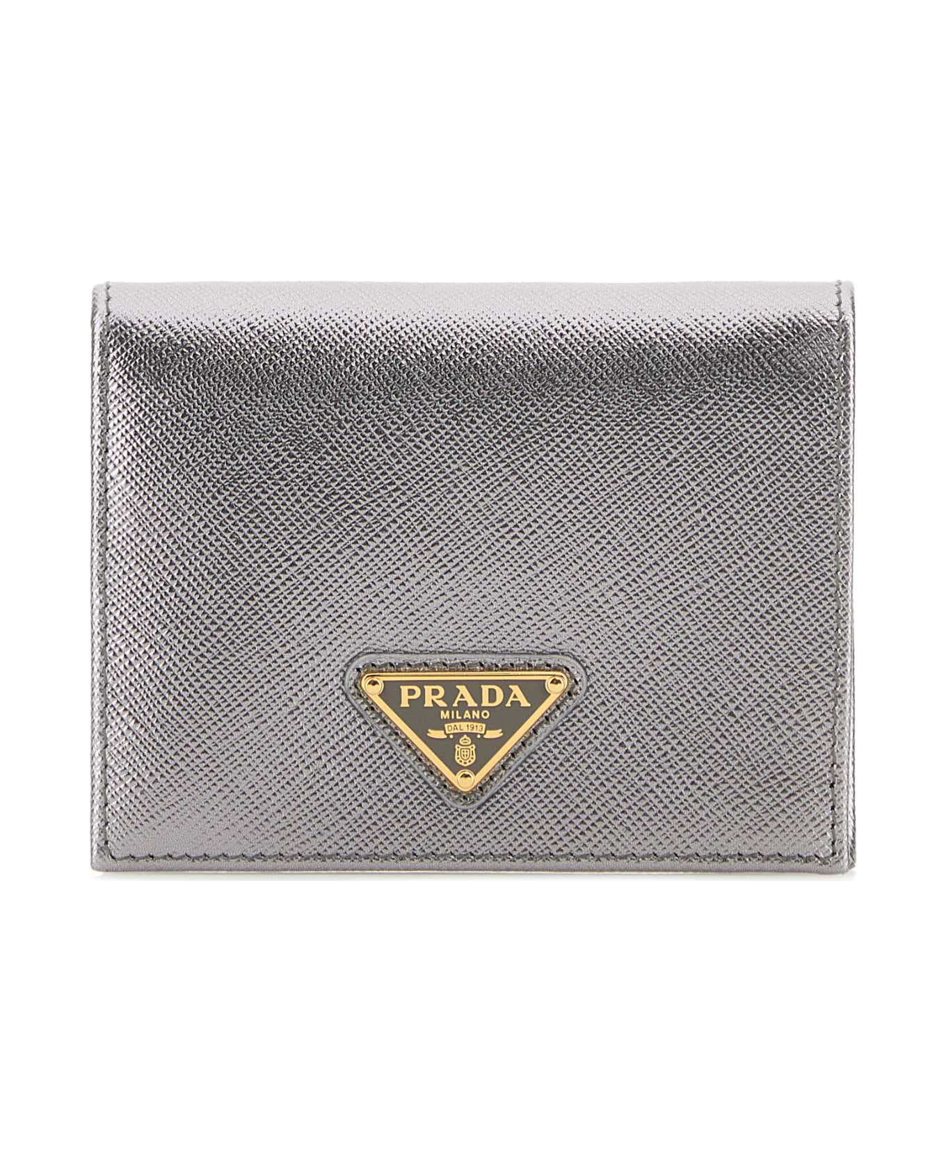 Prada Silver Leather Wallet - CROMO 財布