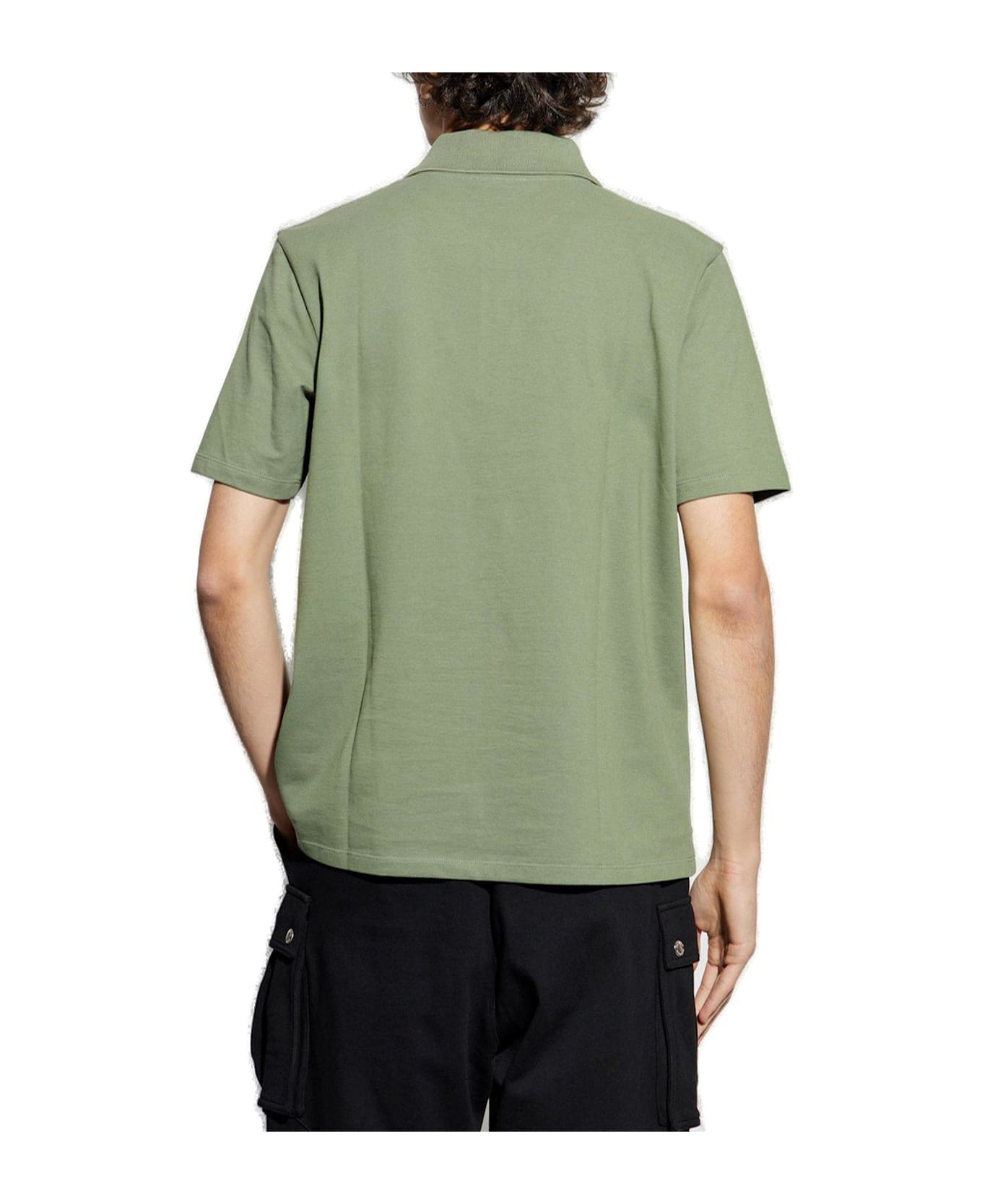 Balmain Logo Embroidered Short-sleeved Polo Shirt - green
