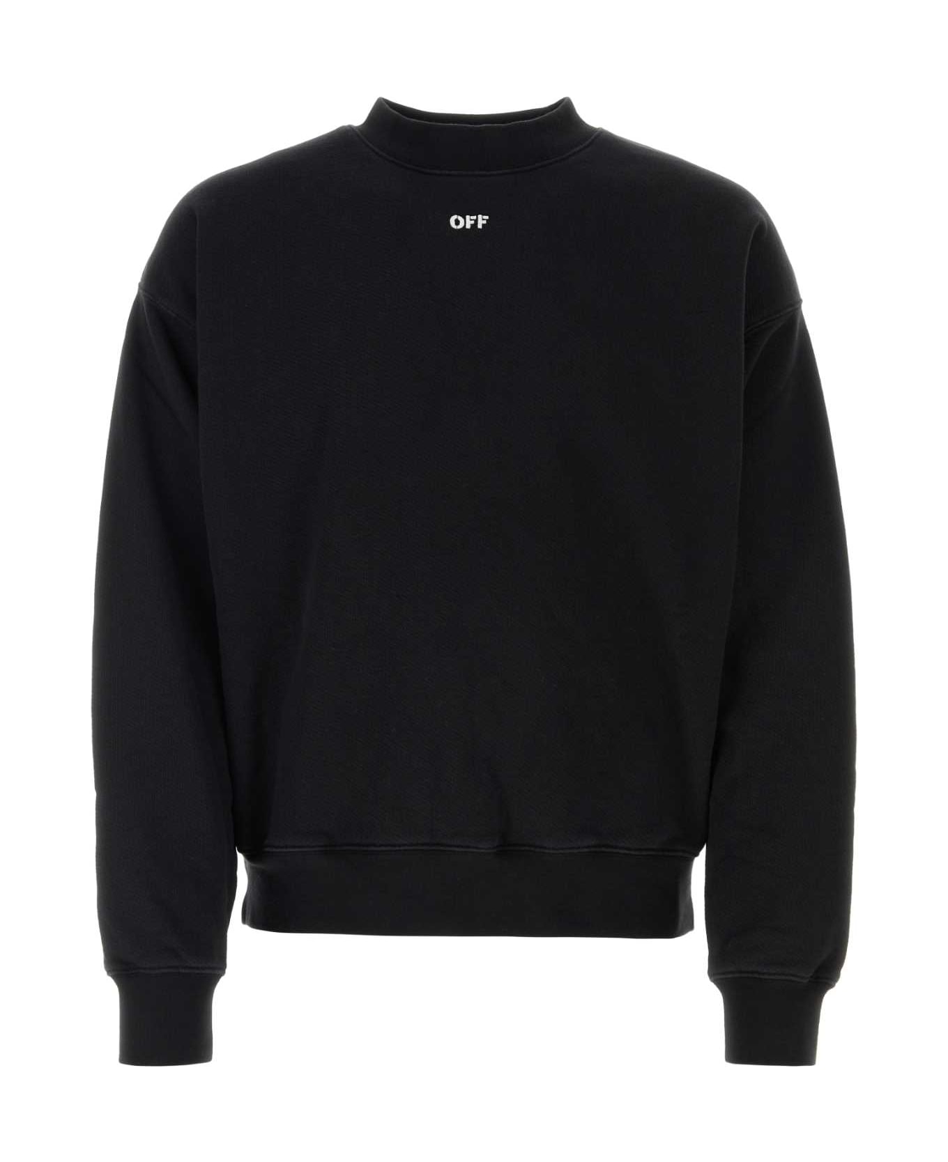 Off-White Black Cotton Sweatshirt - 1001