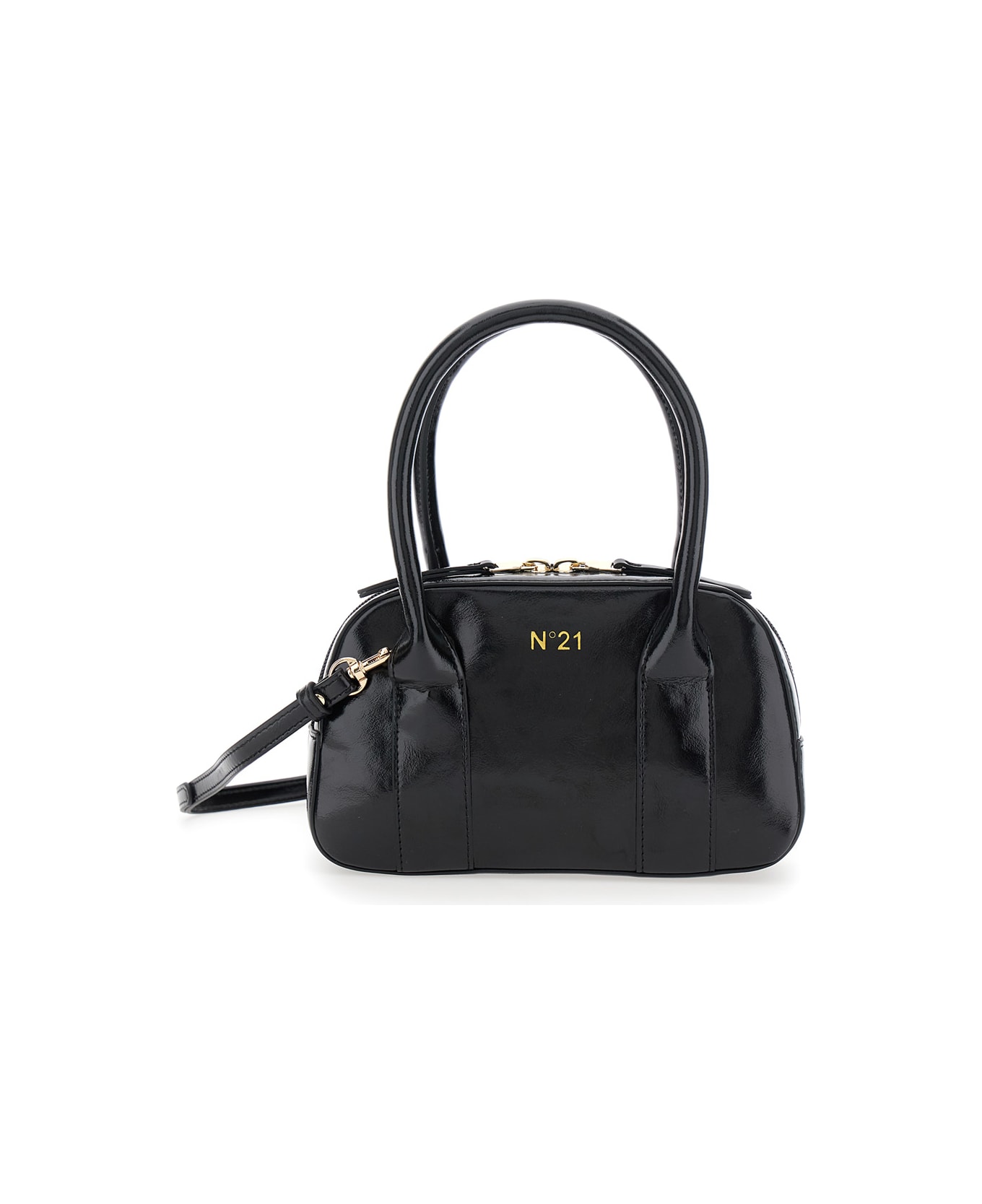 N.21 Black Crossbody Bag With Adjustable And Removable Shoulder Strap And Logo On The Front In Ecoleather Girl - Black