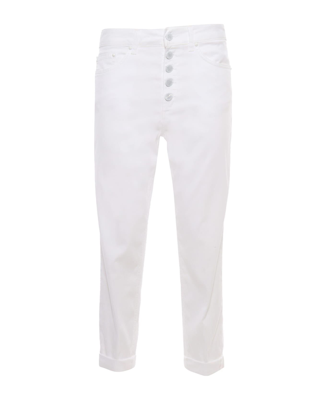 Dondup White High Waisted Jeans - White デニム