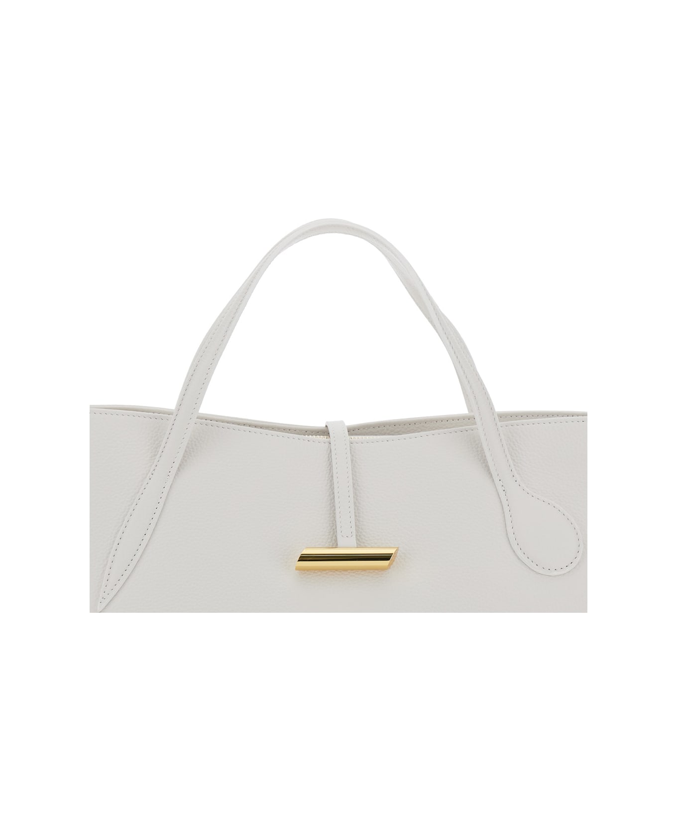 Little Liffner 
petite Penne
 White Tote Bag With Side Pocket In Leather Woman - White