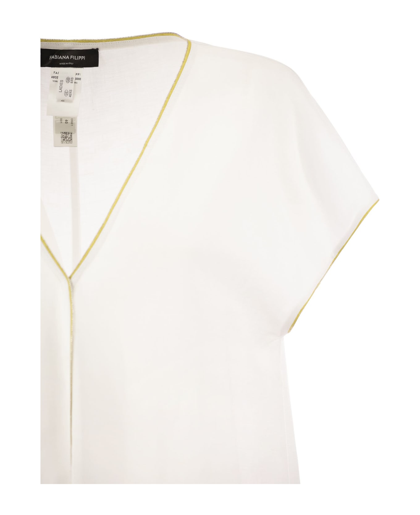 Fabiana Filippi Linen V-neck Dress - White ワンピース＆ドレス