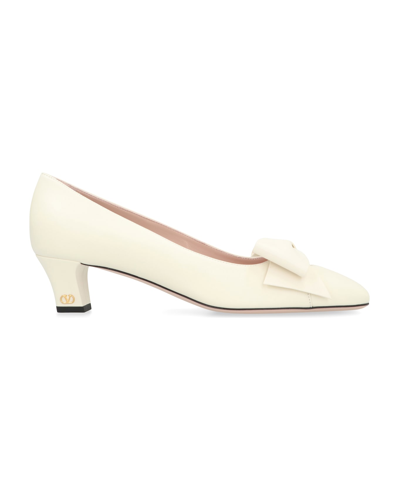 Valentino Garavani Bowow Leather Pumps - Ivory
