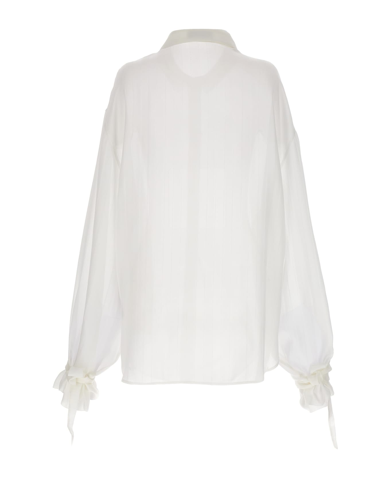 Saint Laurent Striped Silk Shirt - White