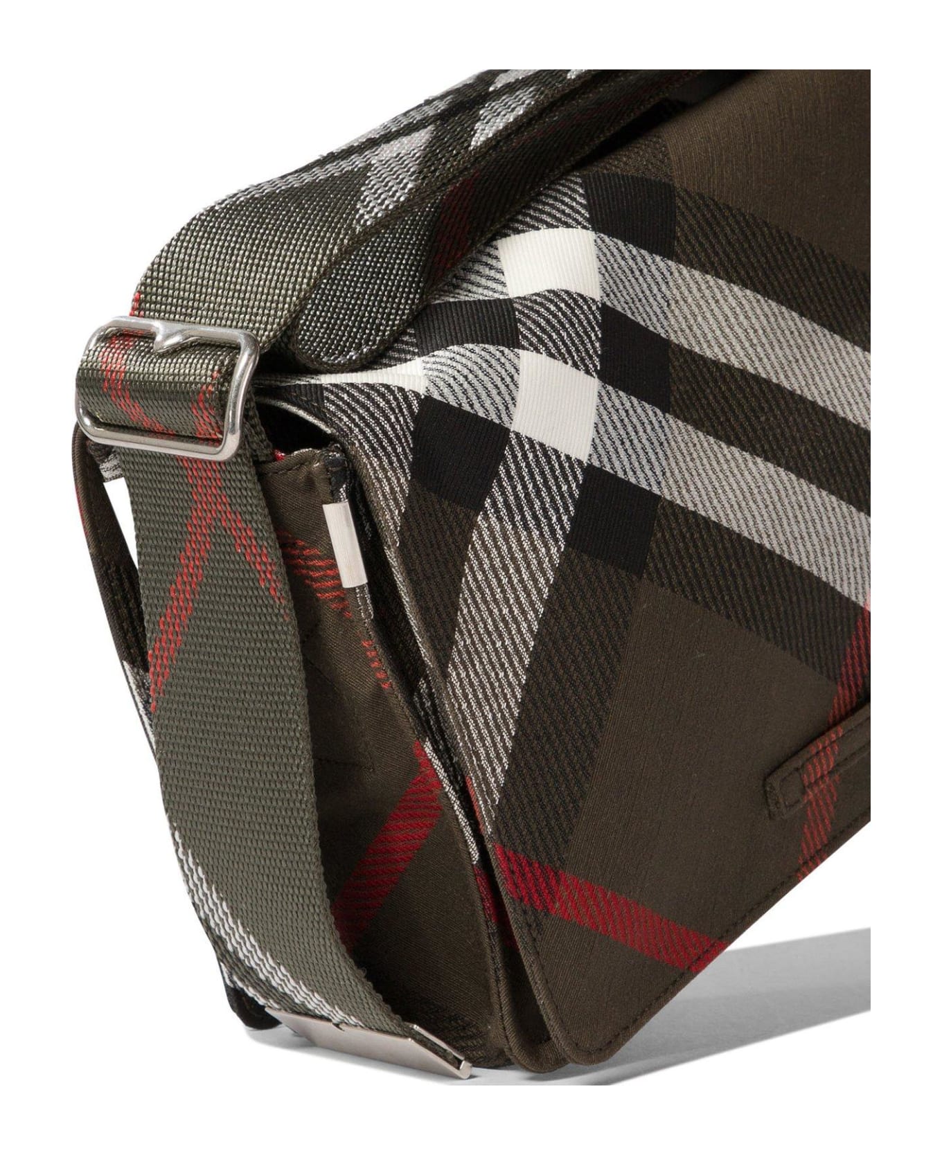 Burberry Trench Checked Foldover-top Messenger Bag - Loch