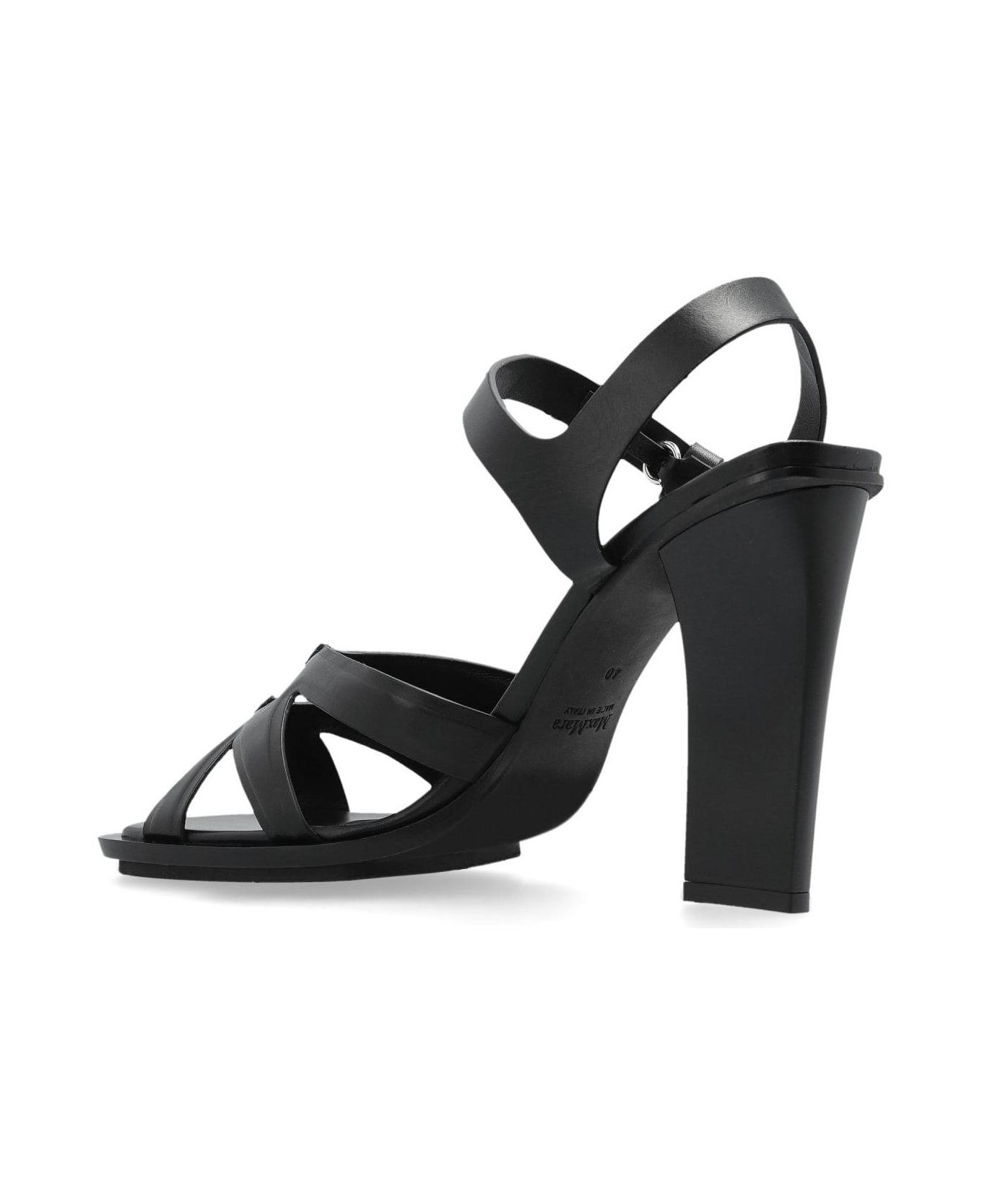 Max Mara Double High Heeled Sandals - Black