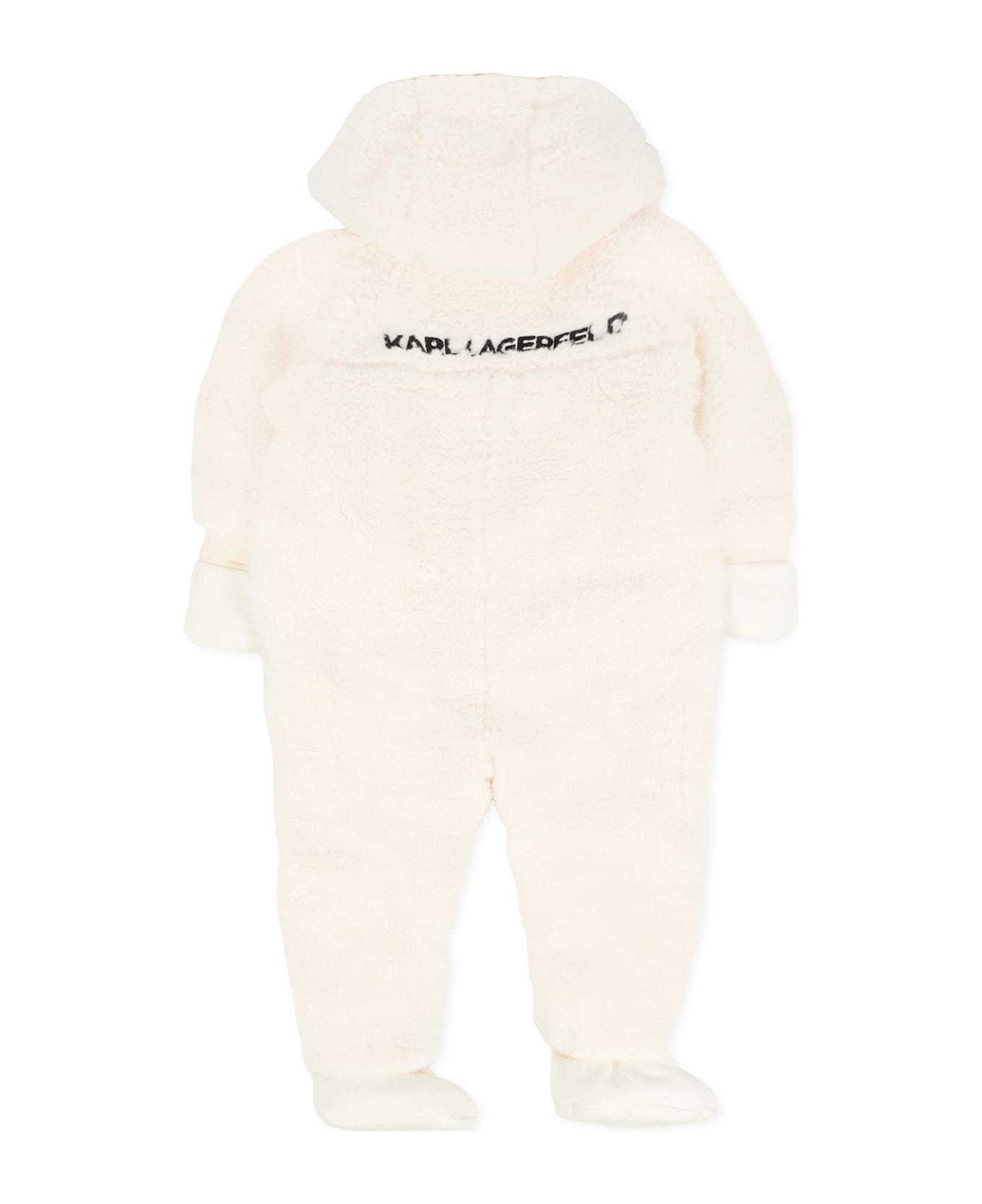 Karl Lagerfeld Kids Ivory Snowsuit For Boy With Logo - Ivory