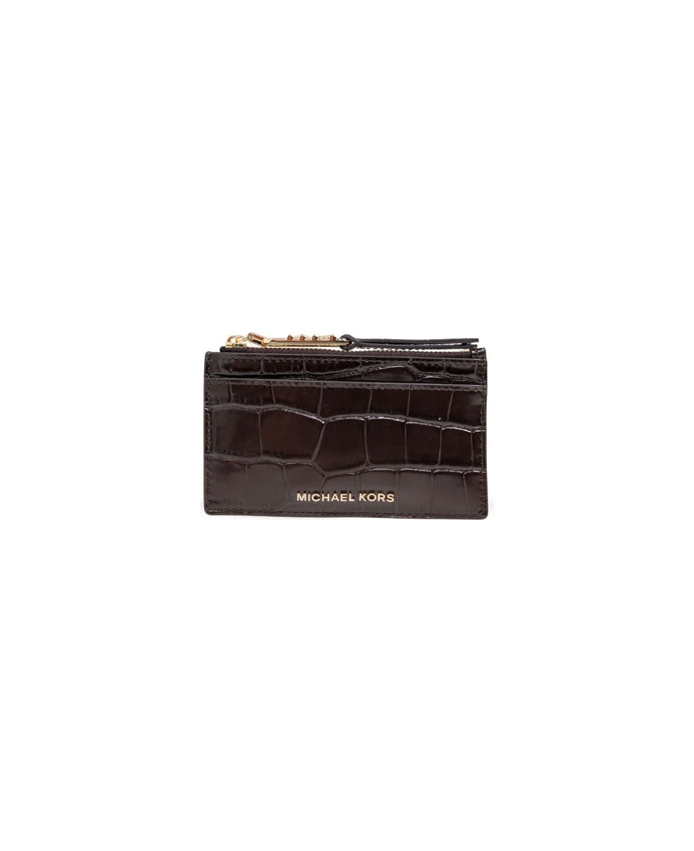 MICHAEL Michael Kors Small Zip Card Case - Chocolate