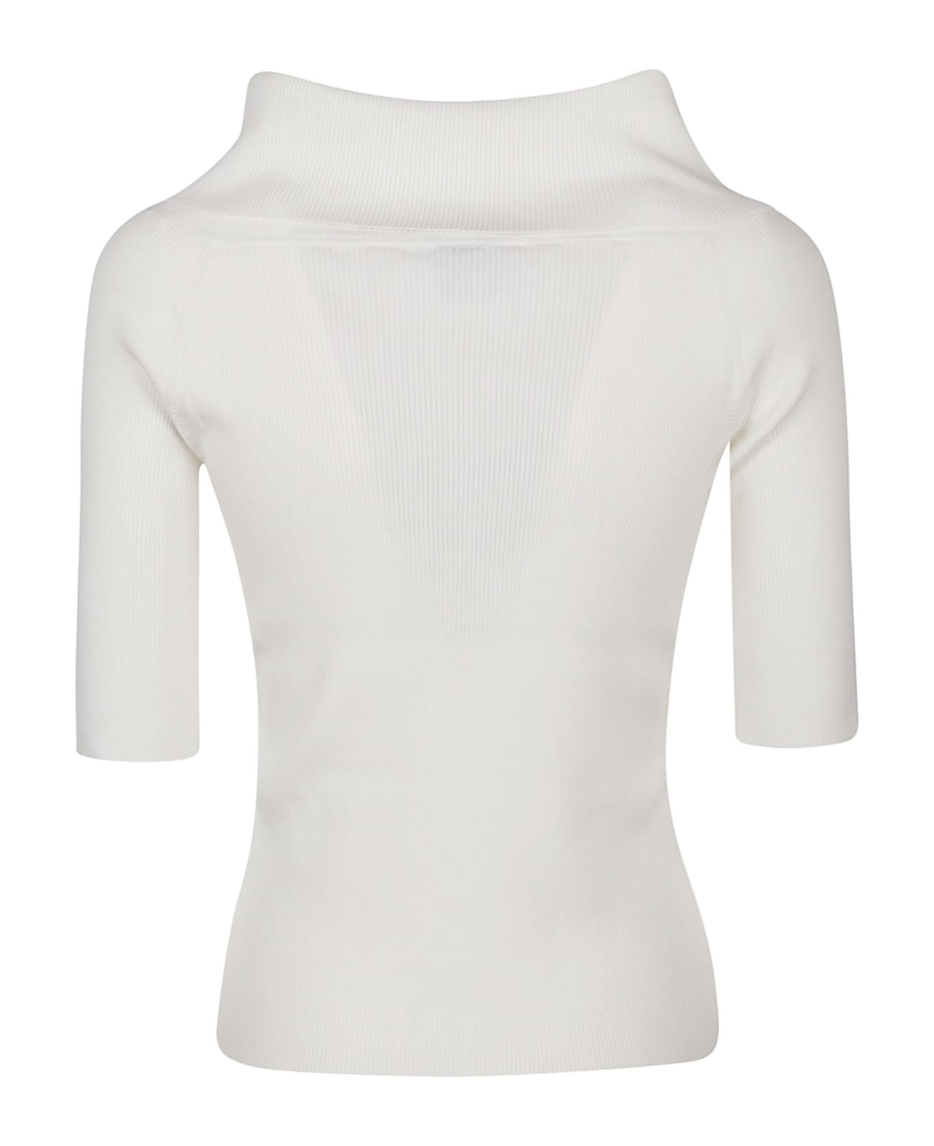 Snobby Sheep Folded Neck Sweater - Bianco