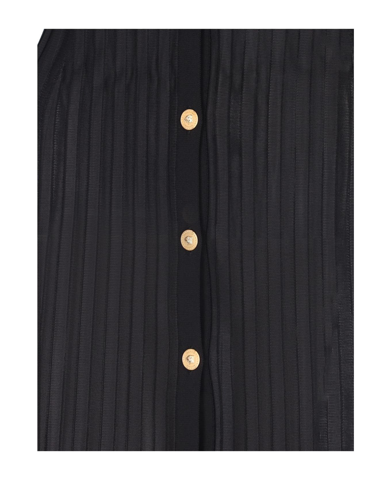 Versace Pleated Midi Dress - Nero