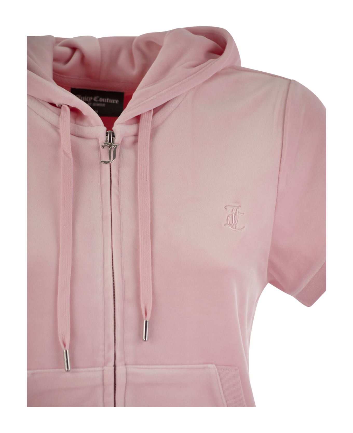 Juicy Couture Short-sleeved Velvet Hoodie - Pink ジャケット